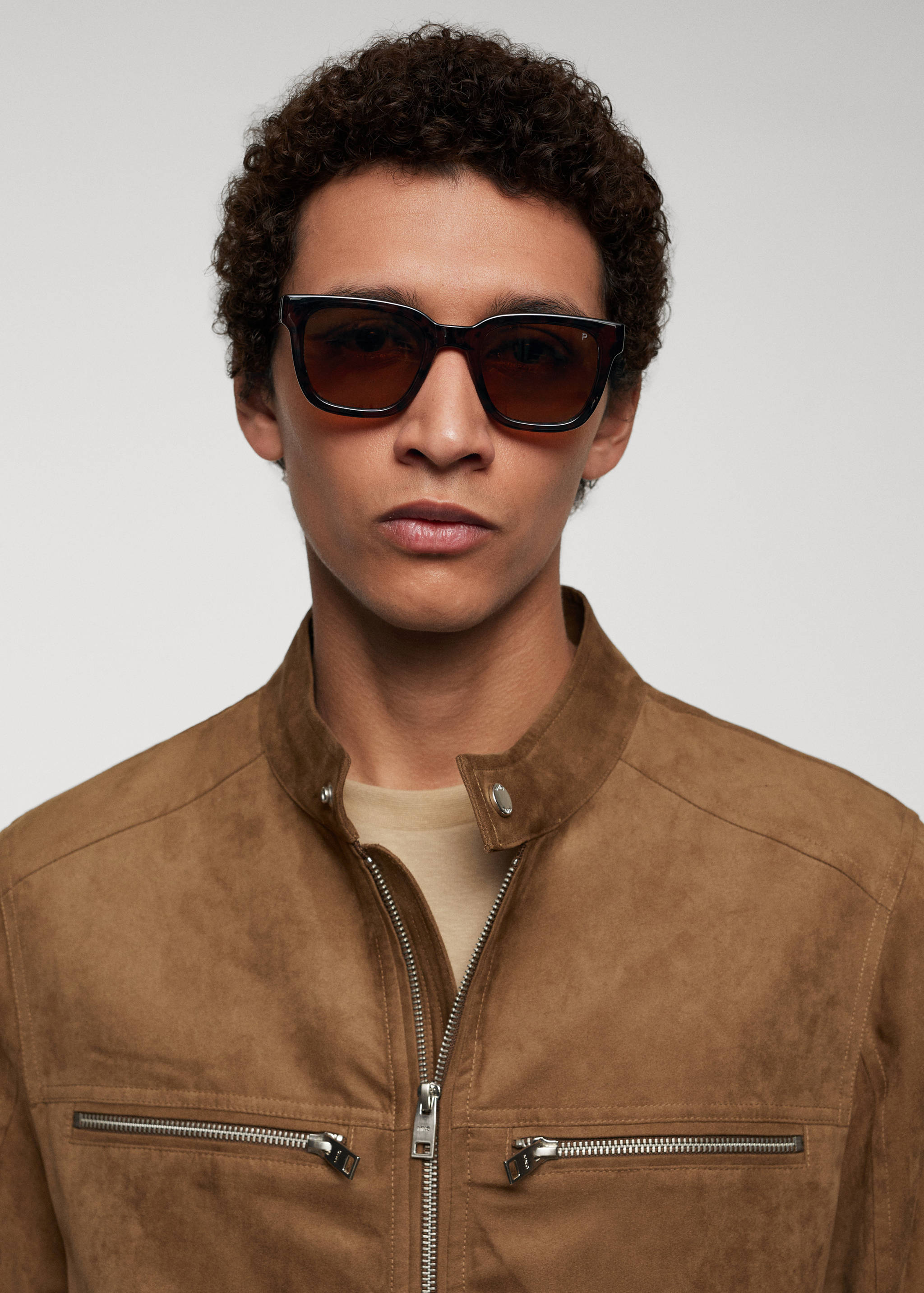 Suede-effect jacket with zip - Details of the article 1