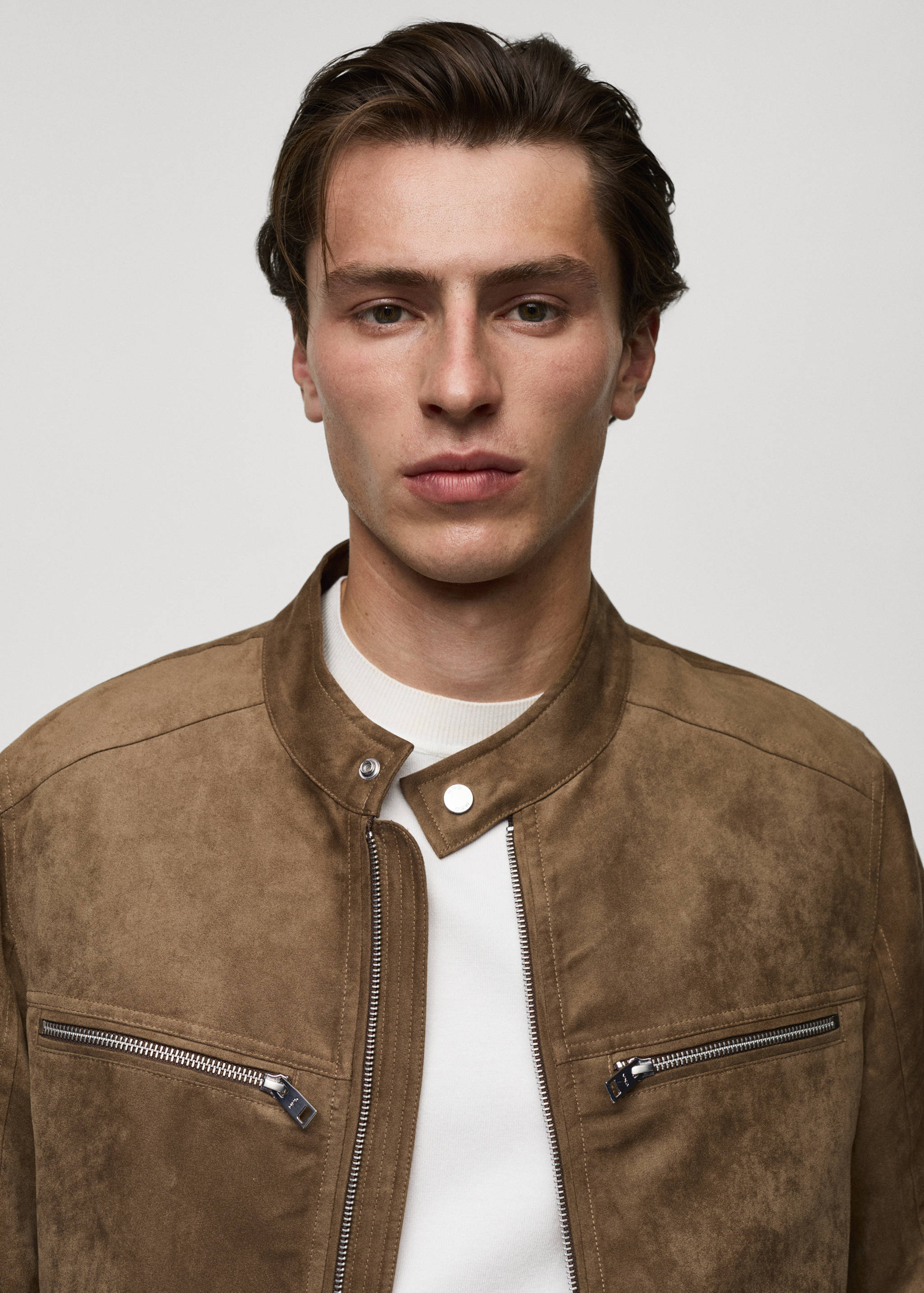 Suede-effect jacket with zip - Details of the article 4
