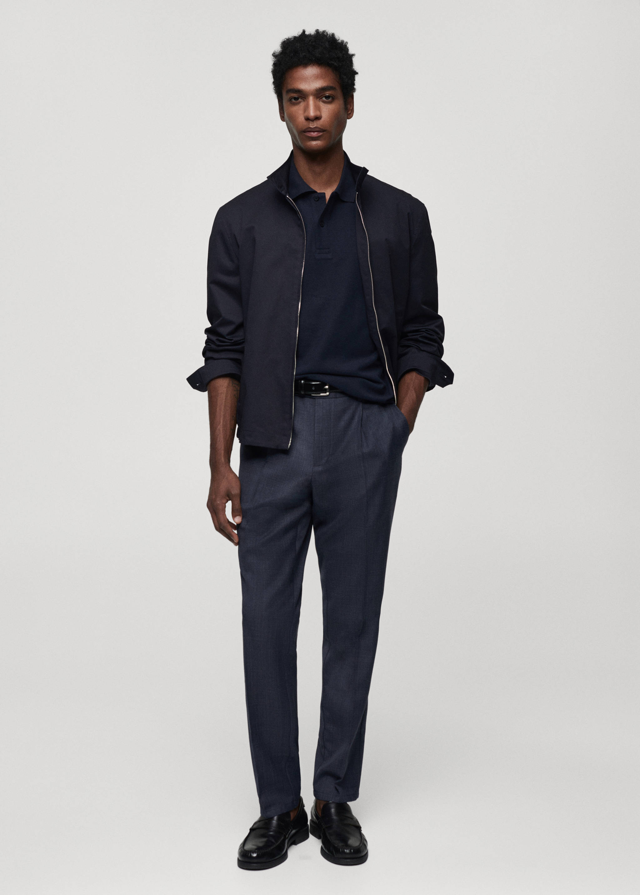 Cold wool trousers with pleat detail - General plane