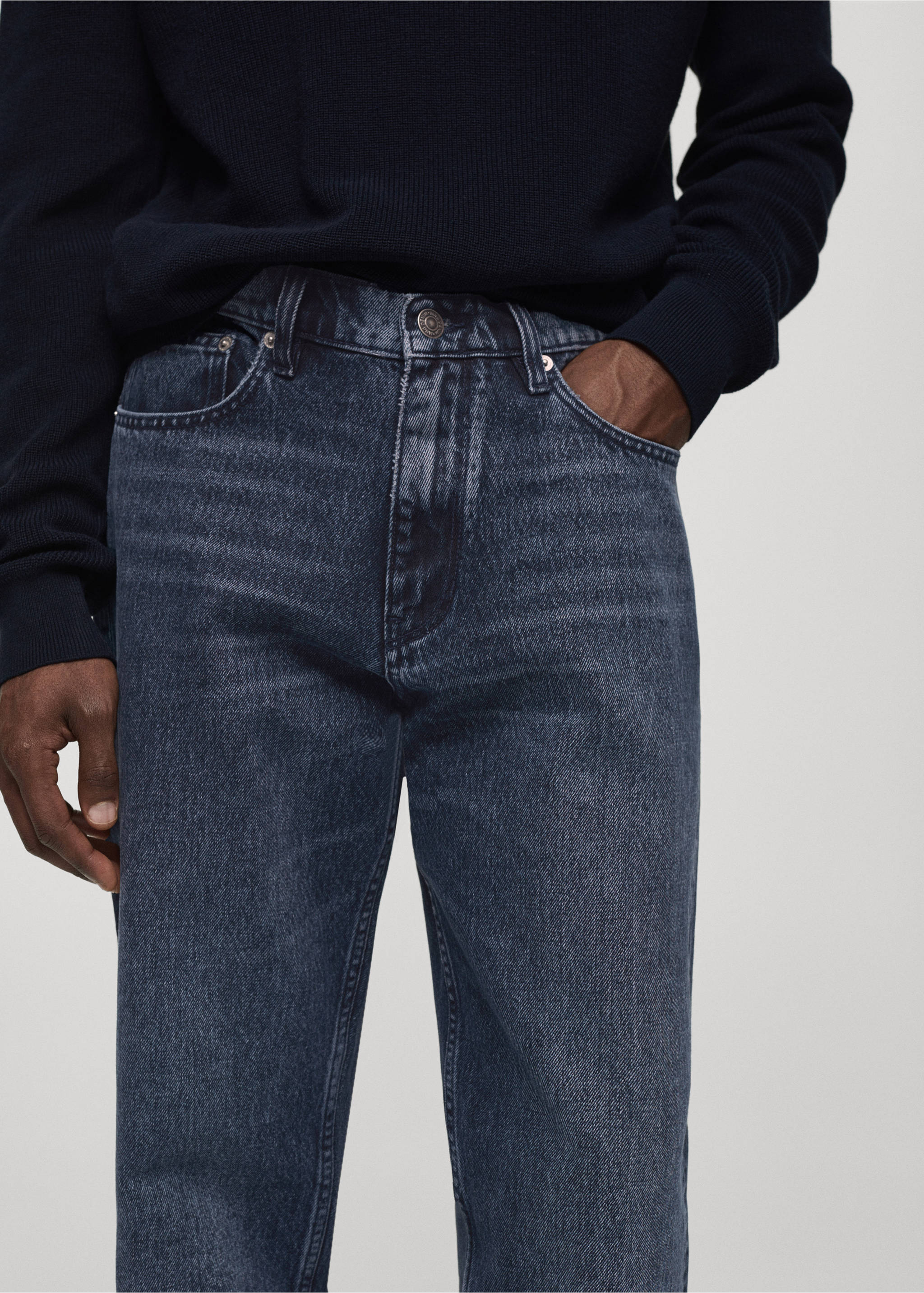 Bob straight-fit jeans - Details of the article 1, Deep Dark Blue. Ref: 67054441-00.