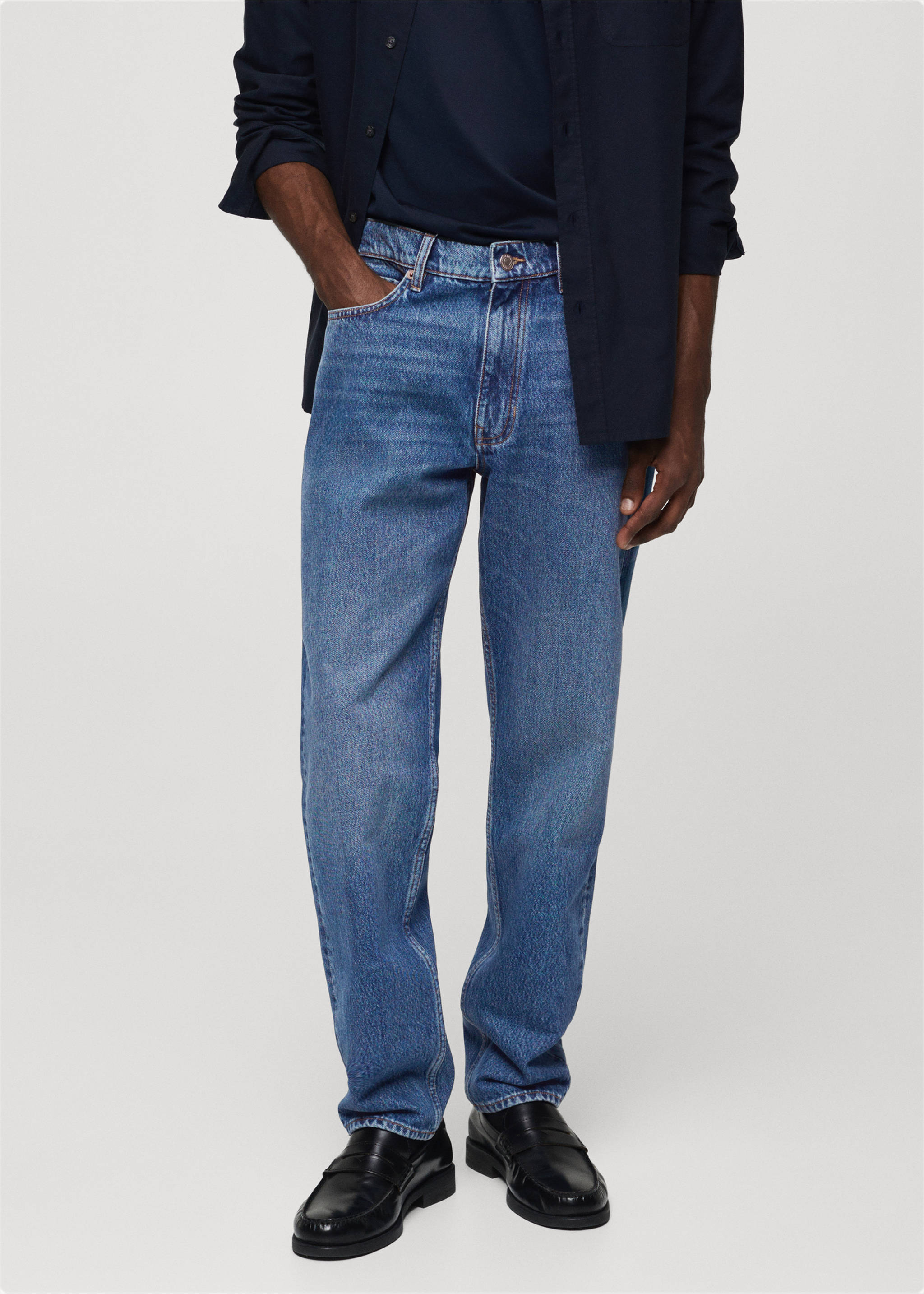 Bob straight-fit jeans - Medium plane, Dark Blue. Ref: 67054442-00.