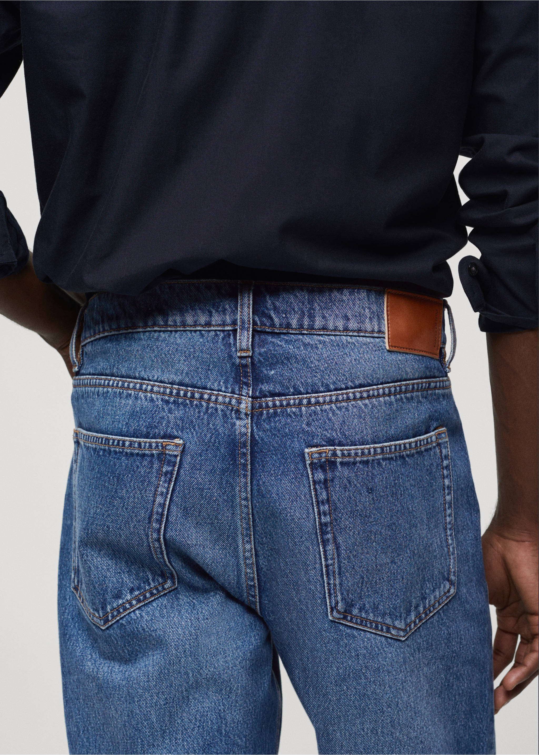 Bob straight-fit jeans - Details of the article 4, Dark Blue. Ref: 67054442-00.