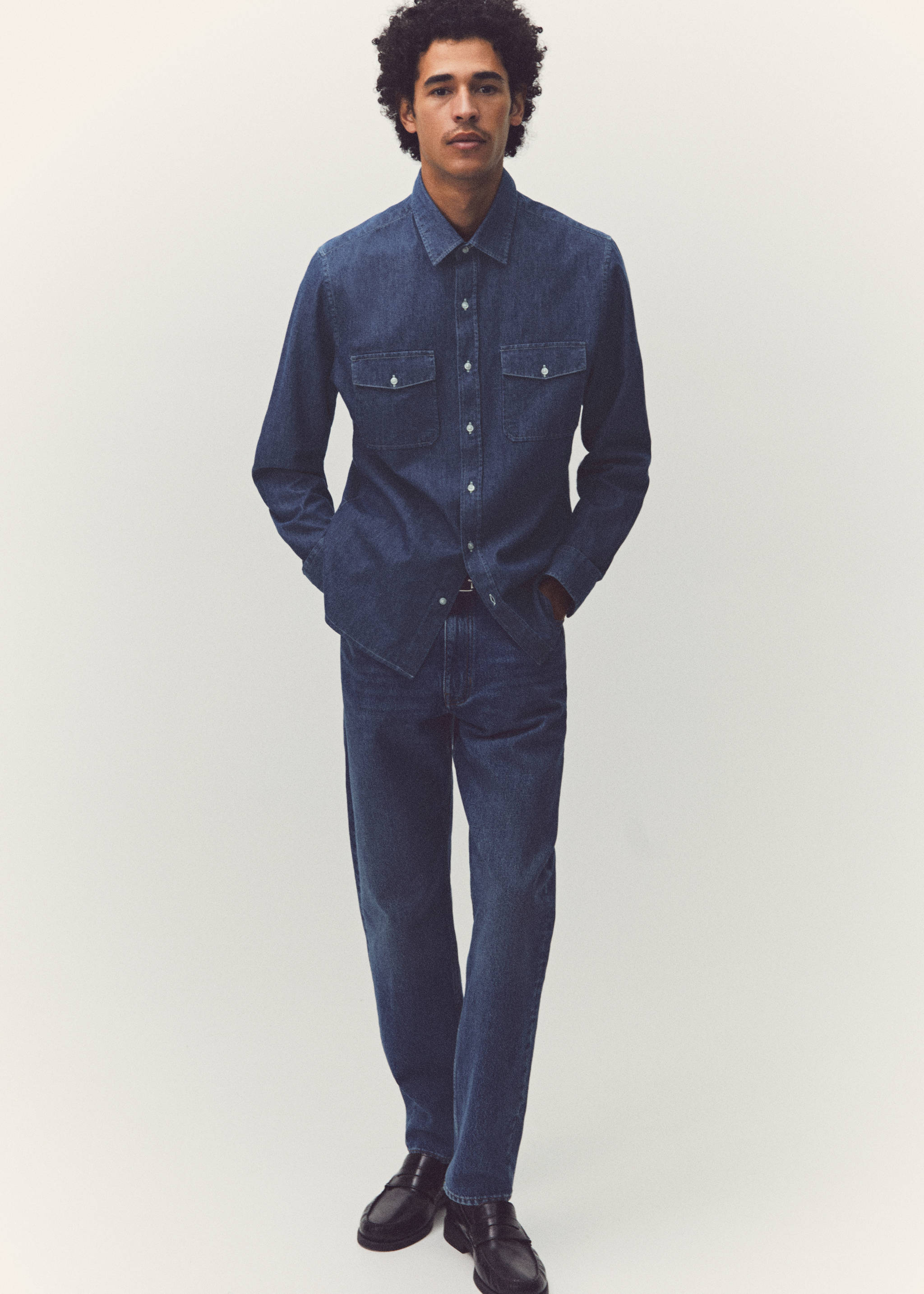 Bob straight-fit jeans - Details of the article 3, Dark Blue. Ref: 67054442-00.