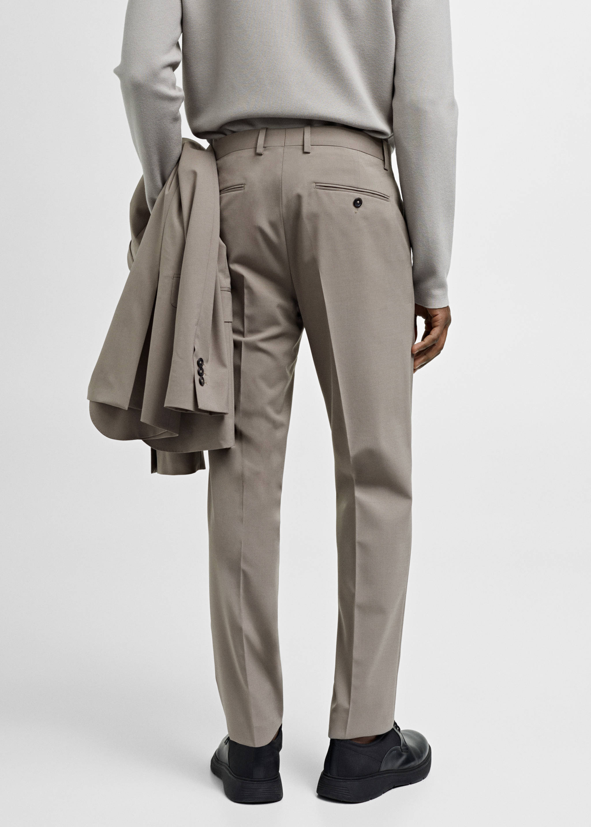 Slim fit wool suit pants - Reverse of the article