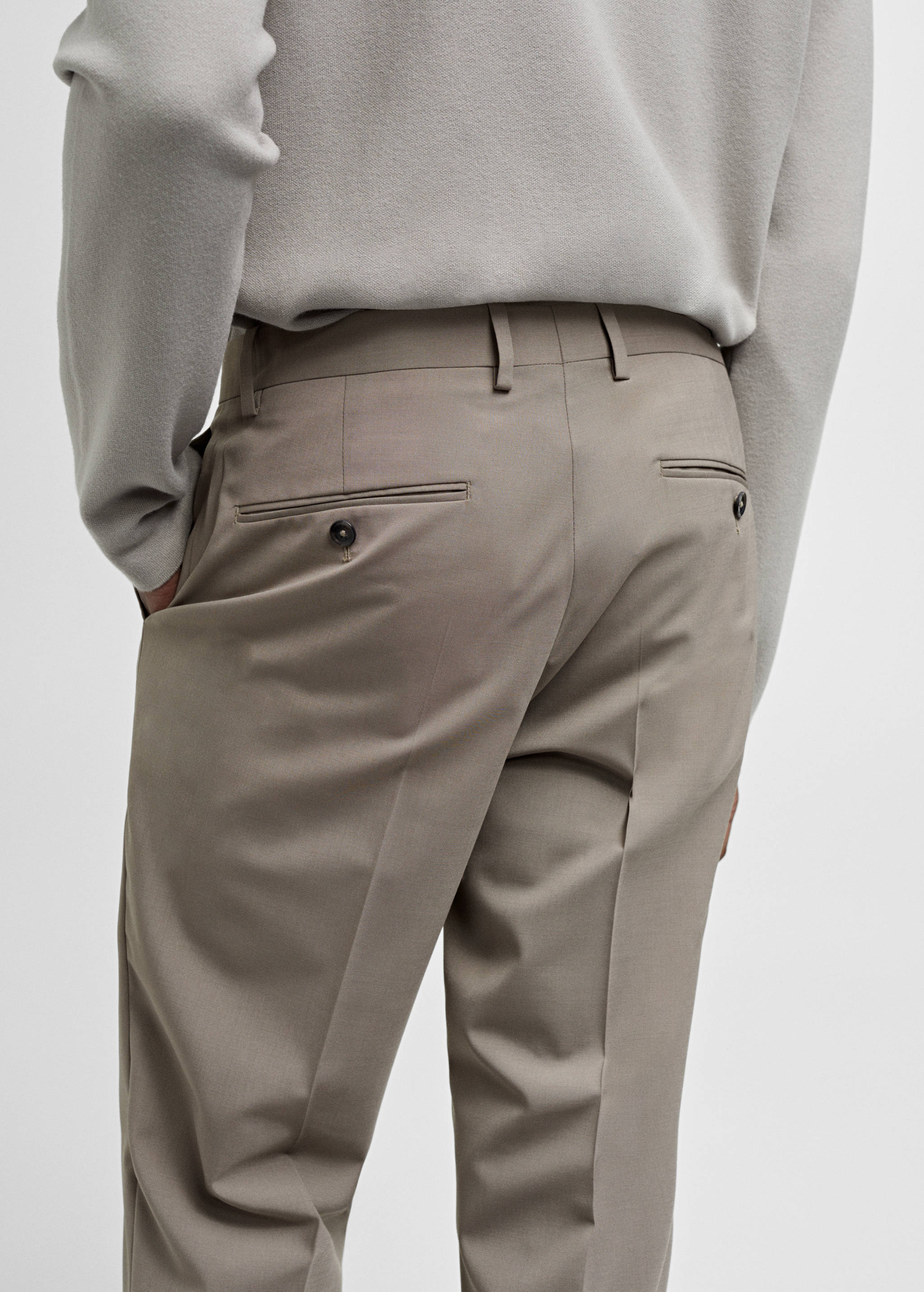 Slim fit wool suit pants - Details of the article 4