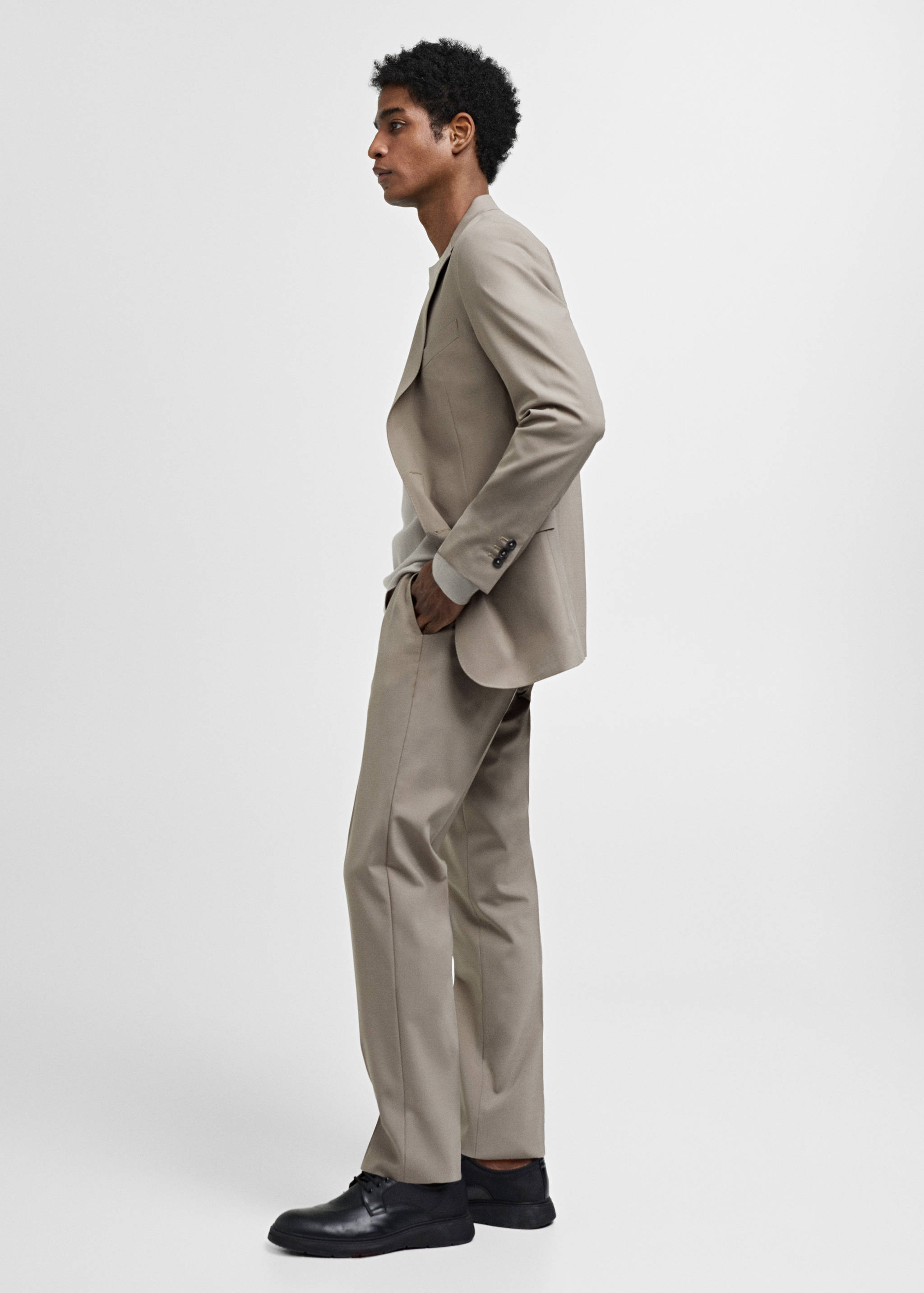 Slim fit wool suit pants - Details of the article 2