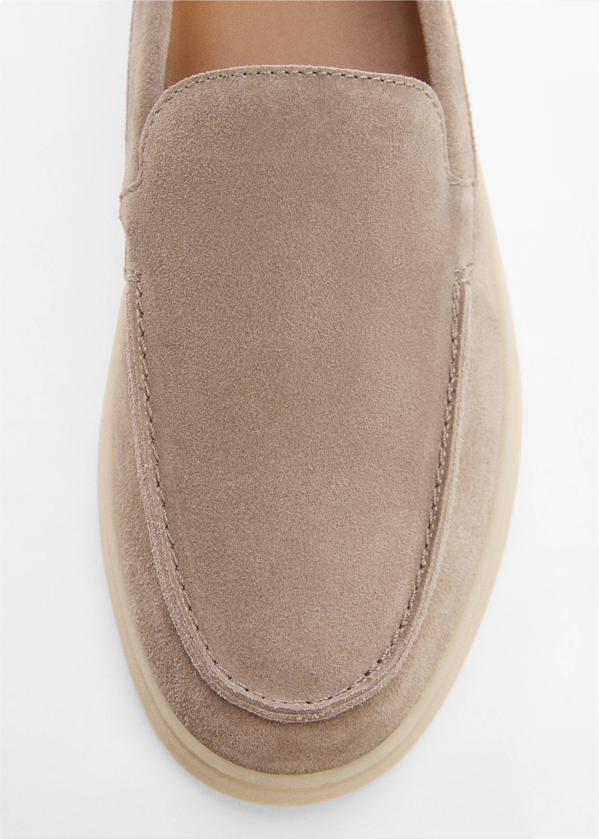 Split leather shoes - Details of the article 2, Medium Brown. Ref: 67054448-00.