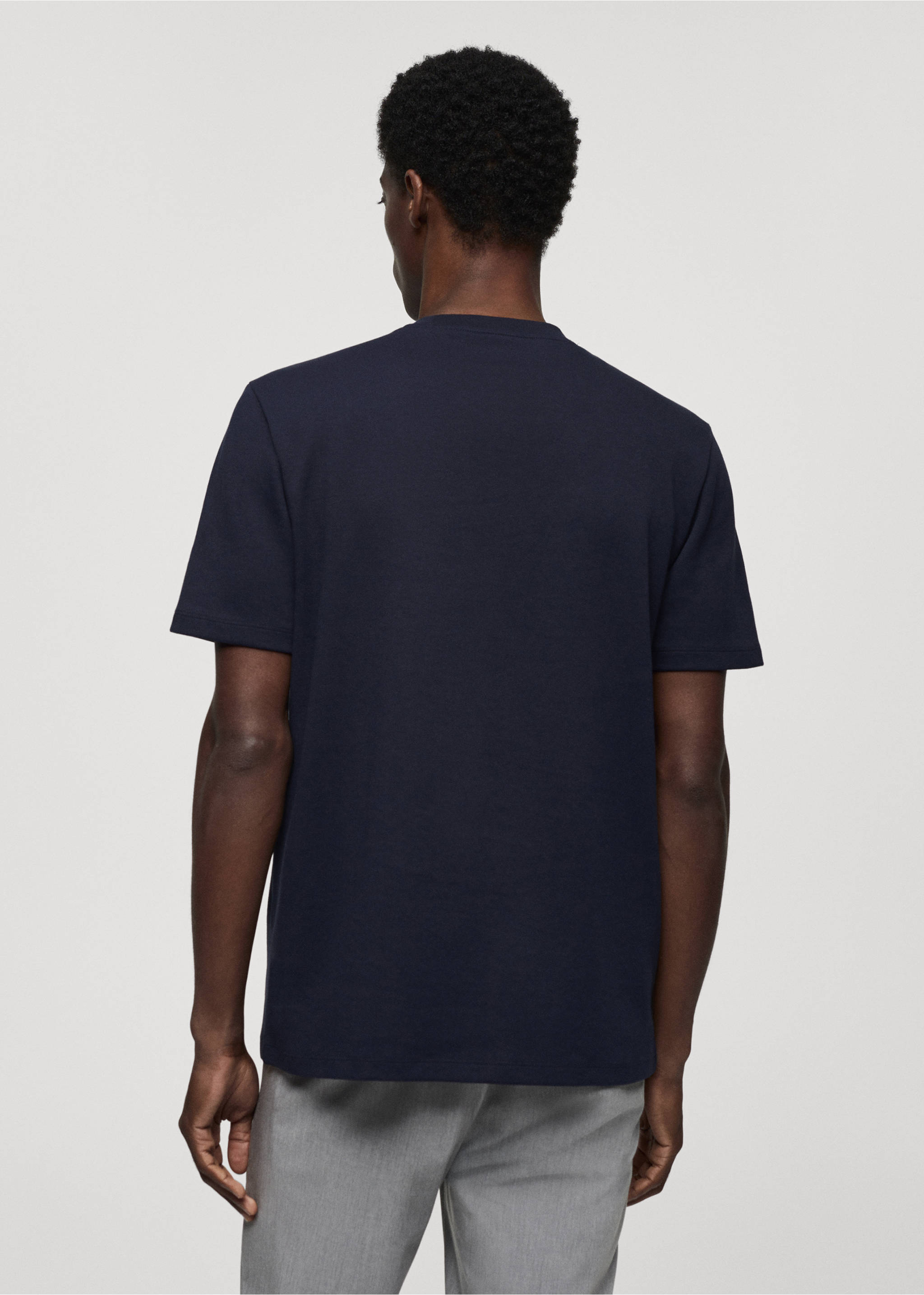 Breathable cotton t-shirt - Reverse of the article, Dark Navy. Ref: 67054454-00.