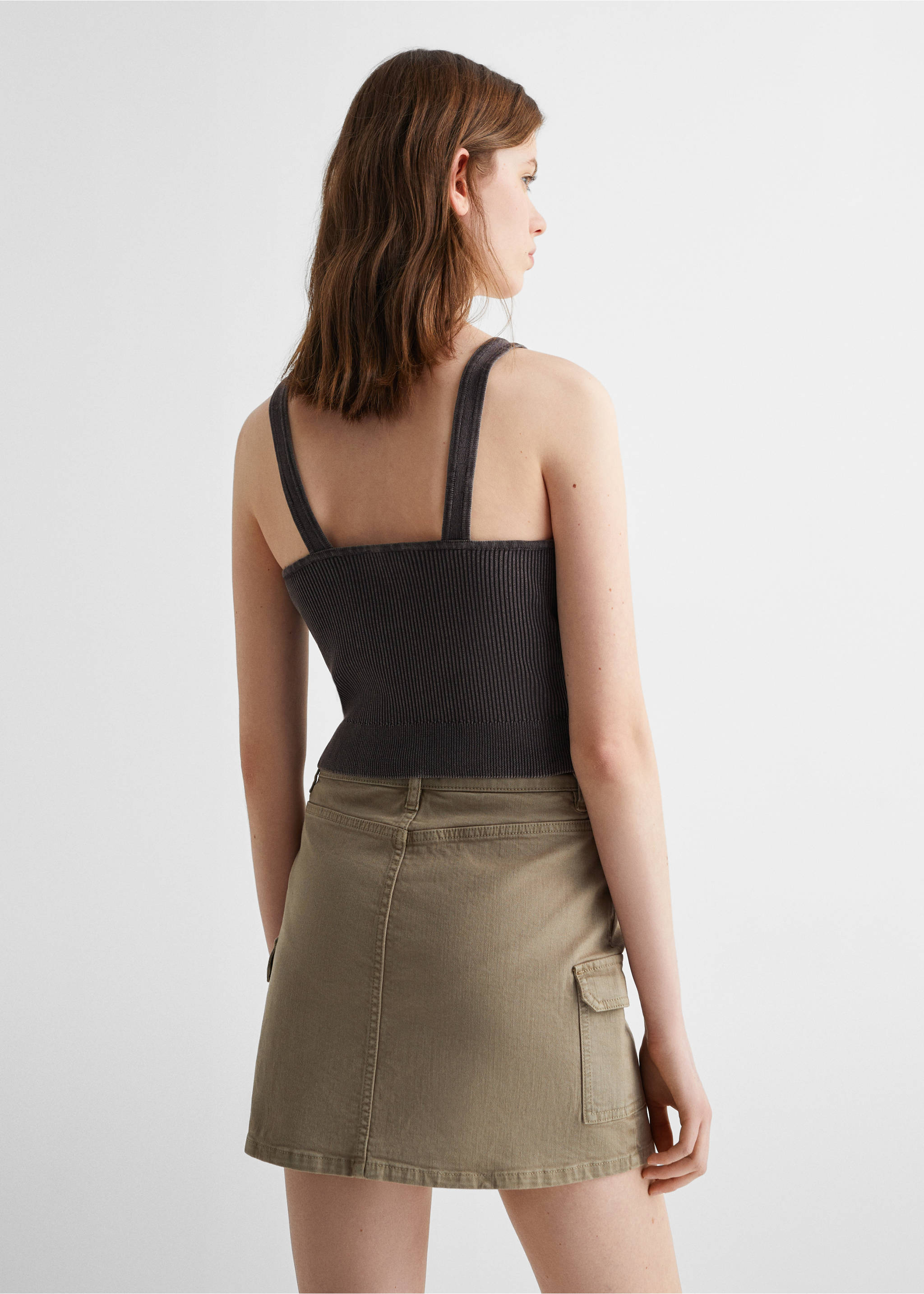 Strap top - Reverse of the article, Charcoal. Ref: 67054457-00.