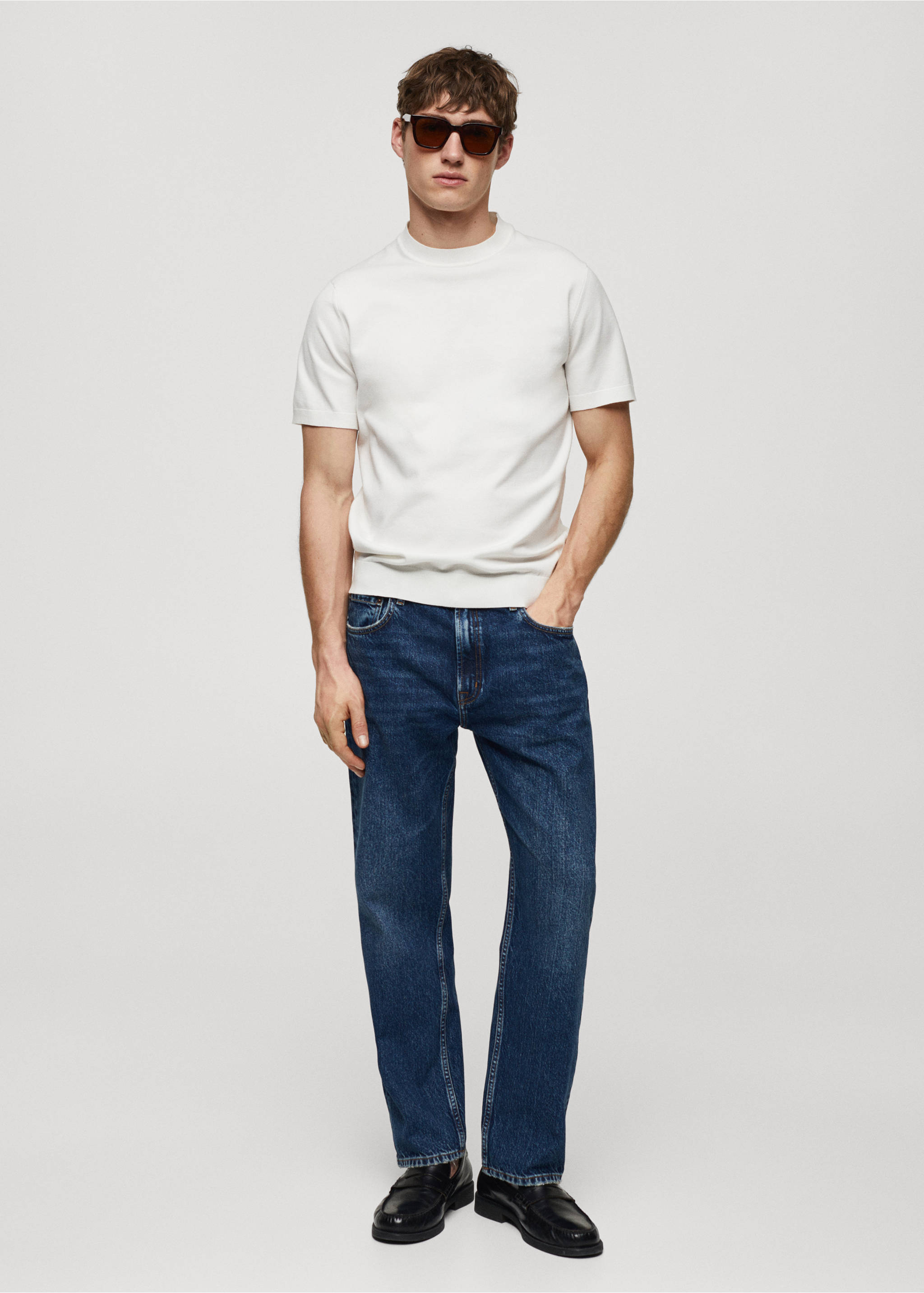 Regular-fit dark-wash jeans - General plane, Dark Blue. Ref: 67054466-00.