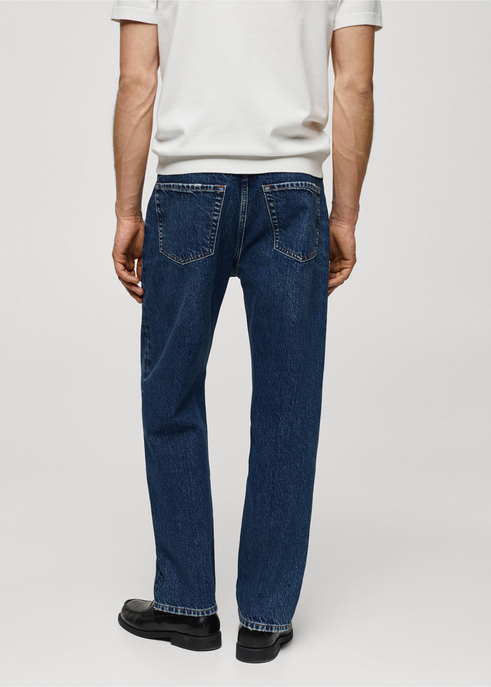 Regular-fit dark-wash jeans - Reverse of the article, Dark Blue. Ref: 67054466-00.