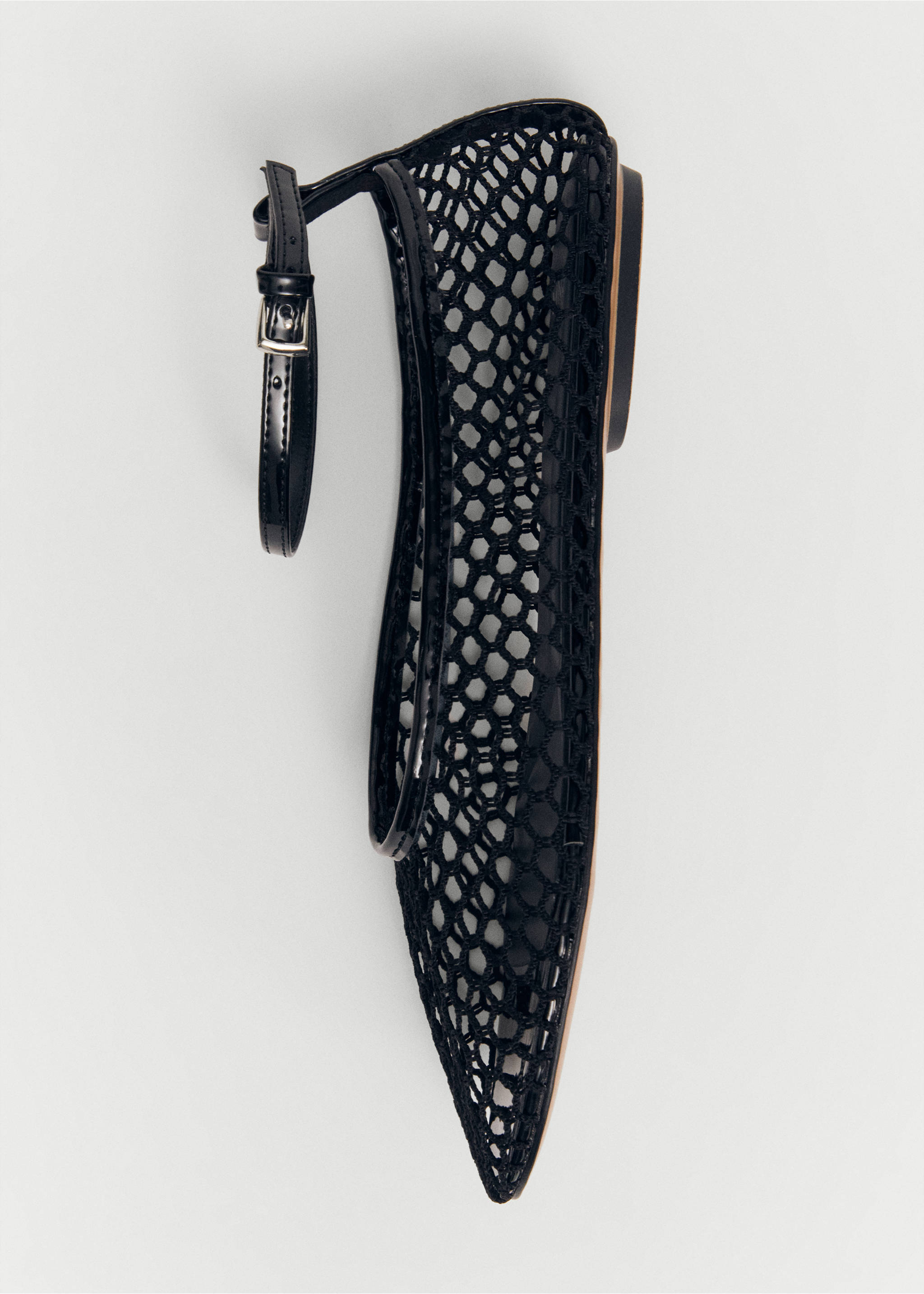 Ballet flats with mesh bracelet - Details of the article 3, Black. Ref: 67054467-00.