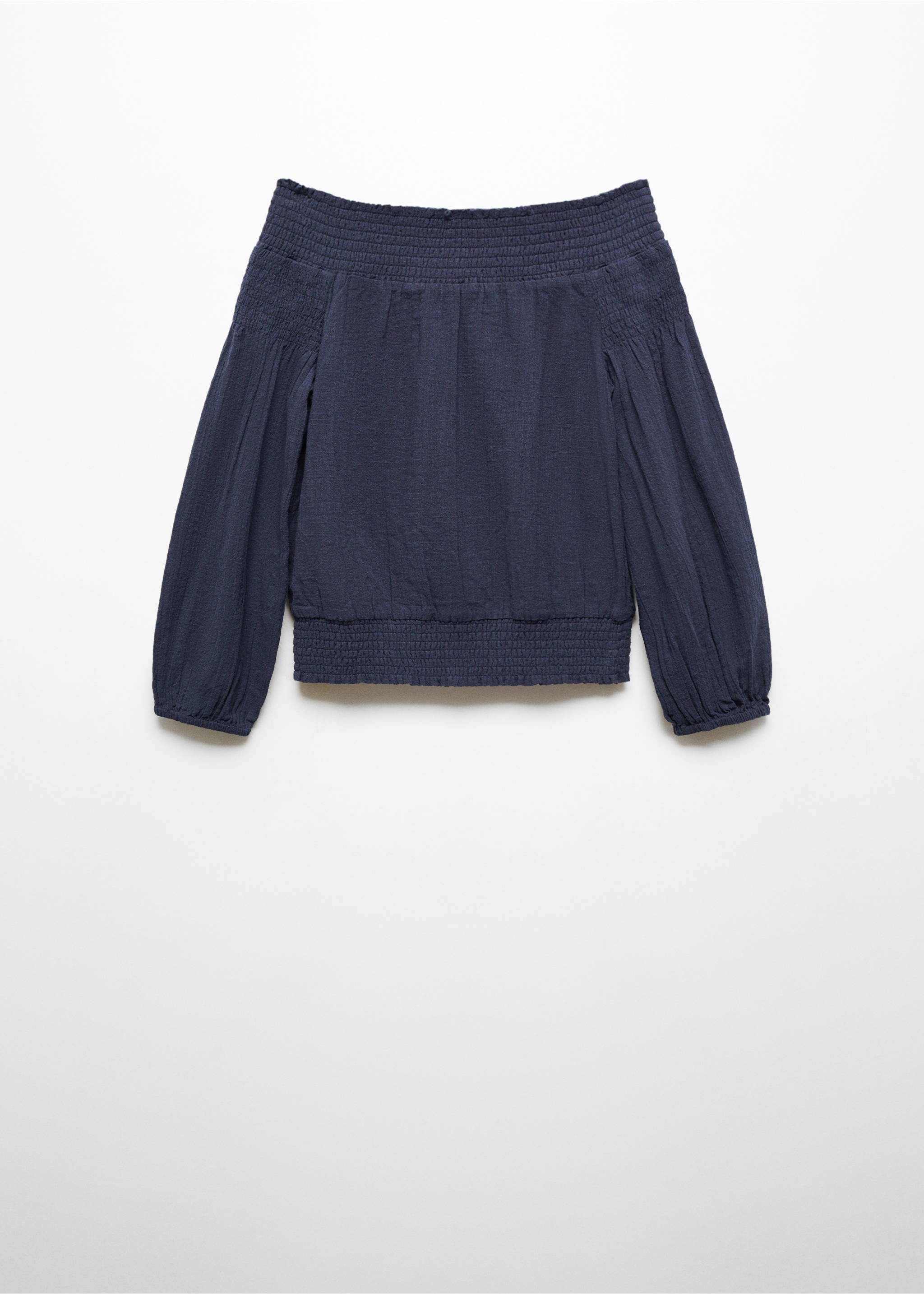 Bluse med skulderdetalj - Artikkel uten modell, Mørk marineblå. Ref: 67054468-00.