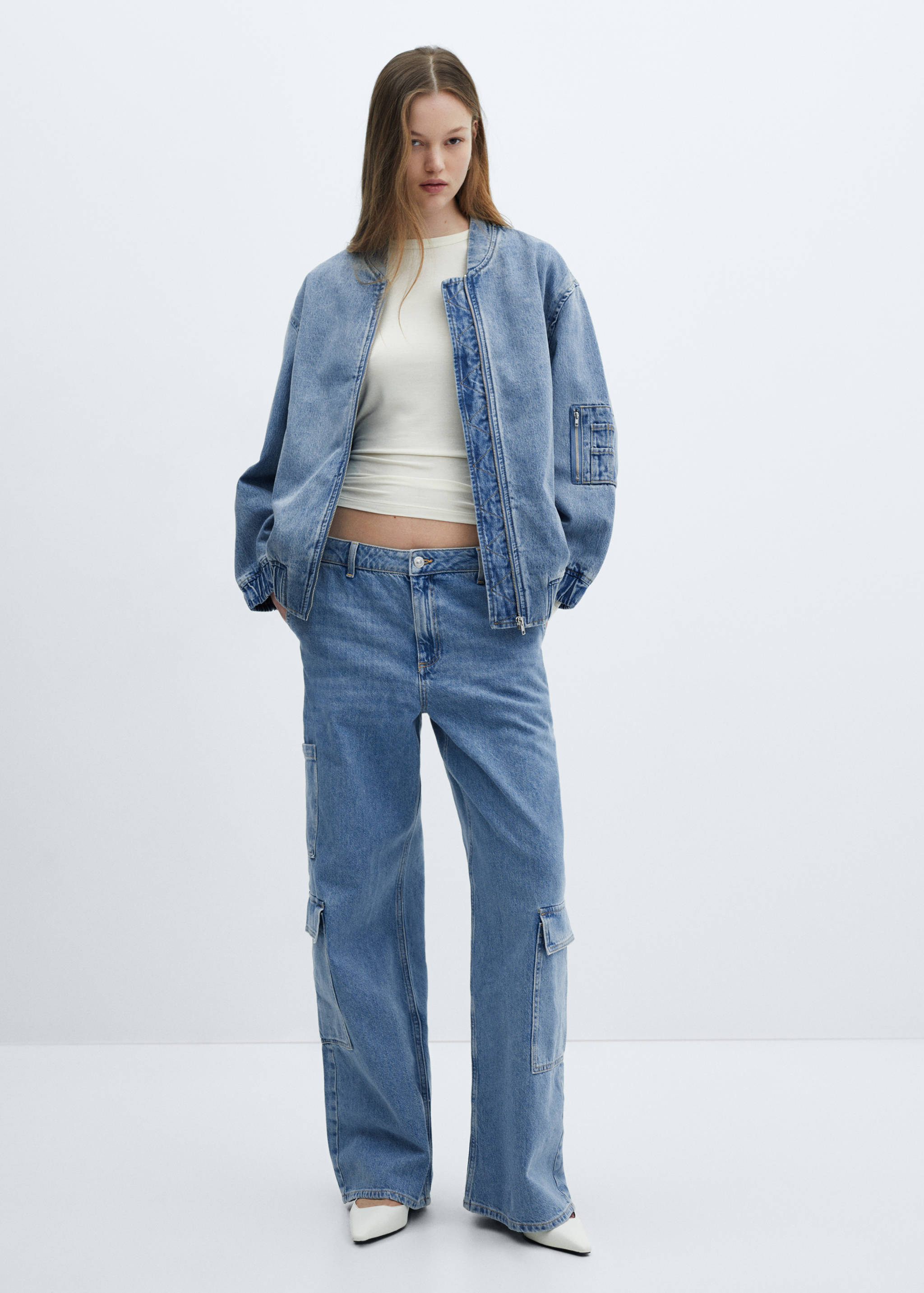 Denim bomber jacket - General plane