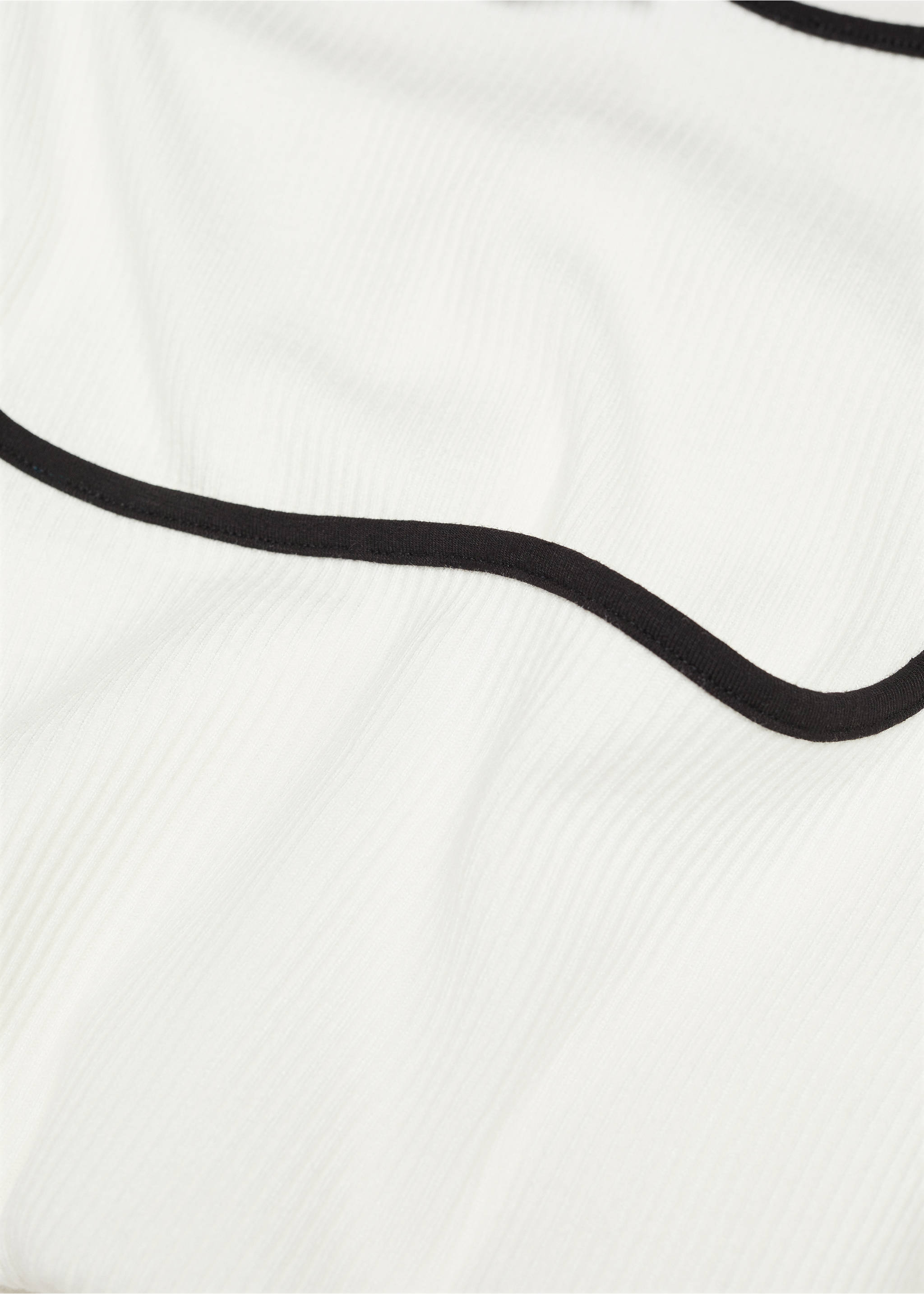 Ribbed Squared neckline t-shirt - Details of the article 8, White. Ref: 67054784-00.