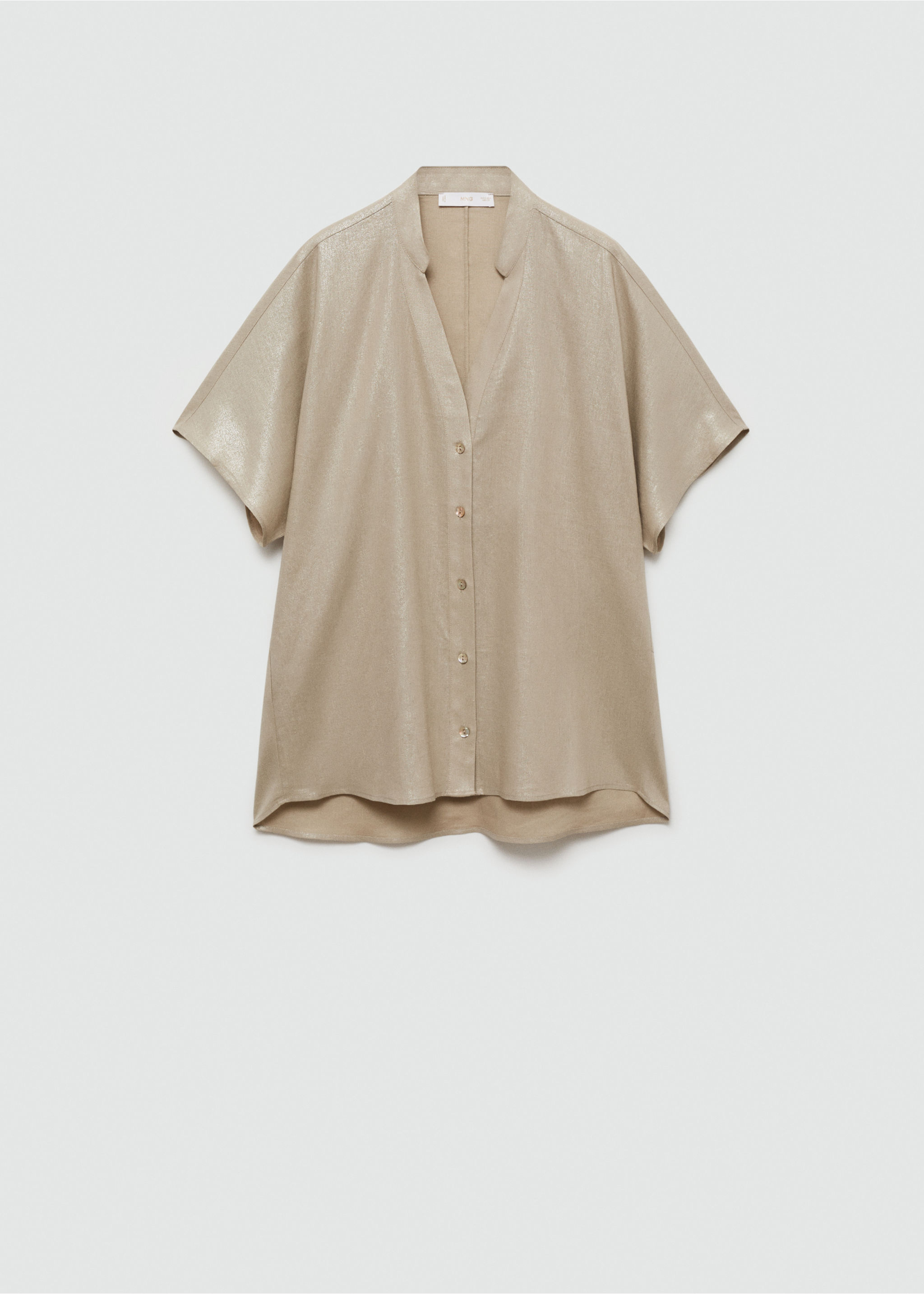 Short sleeve linen-blend shirt - Article without model