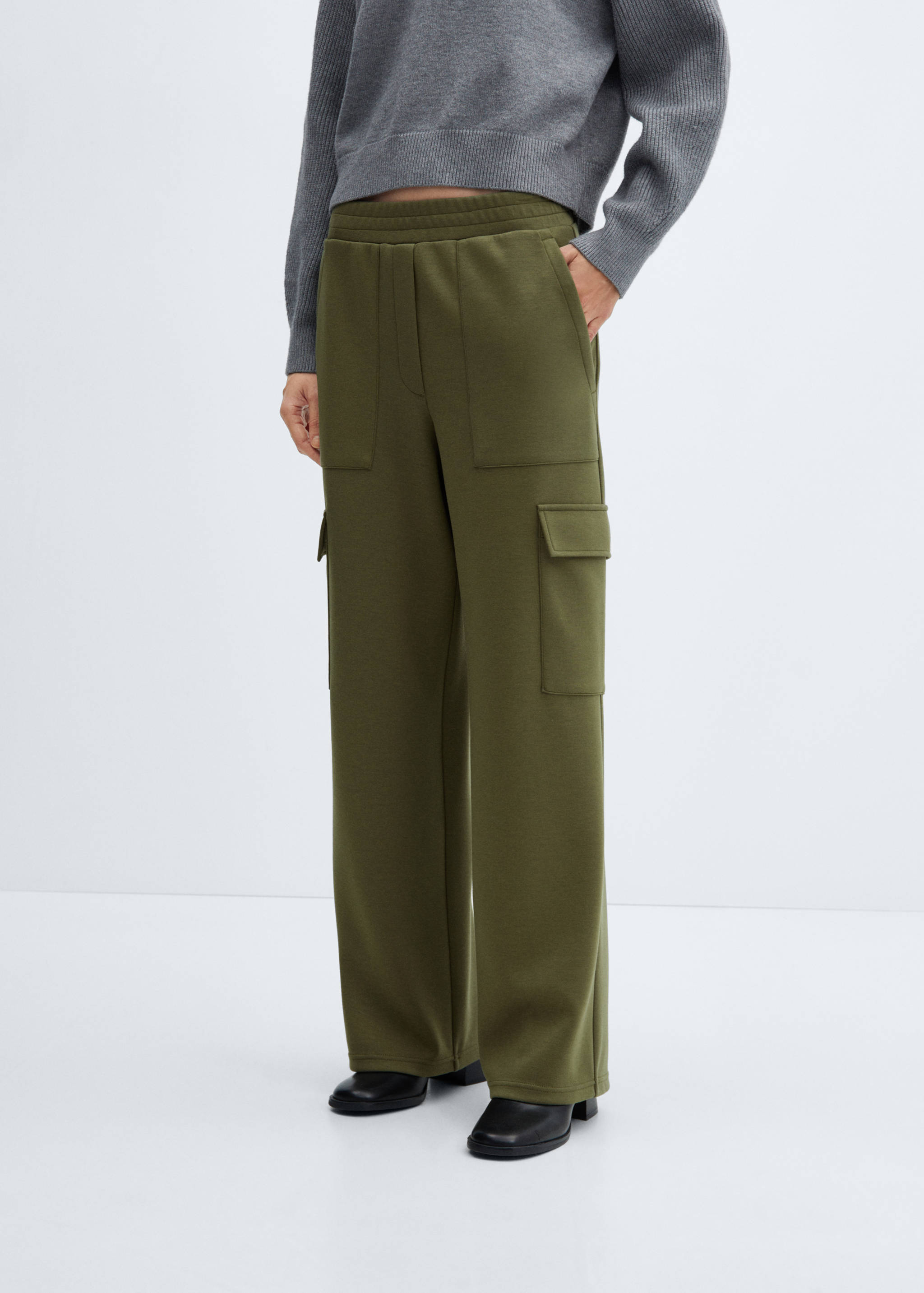 Elastic waist cargo pants - Medium plane