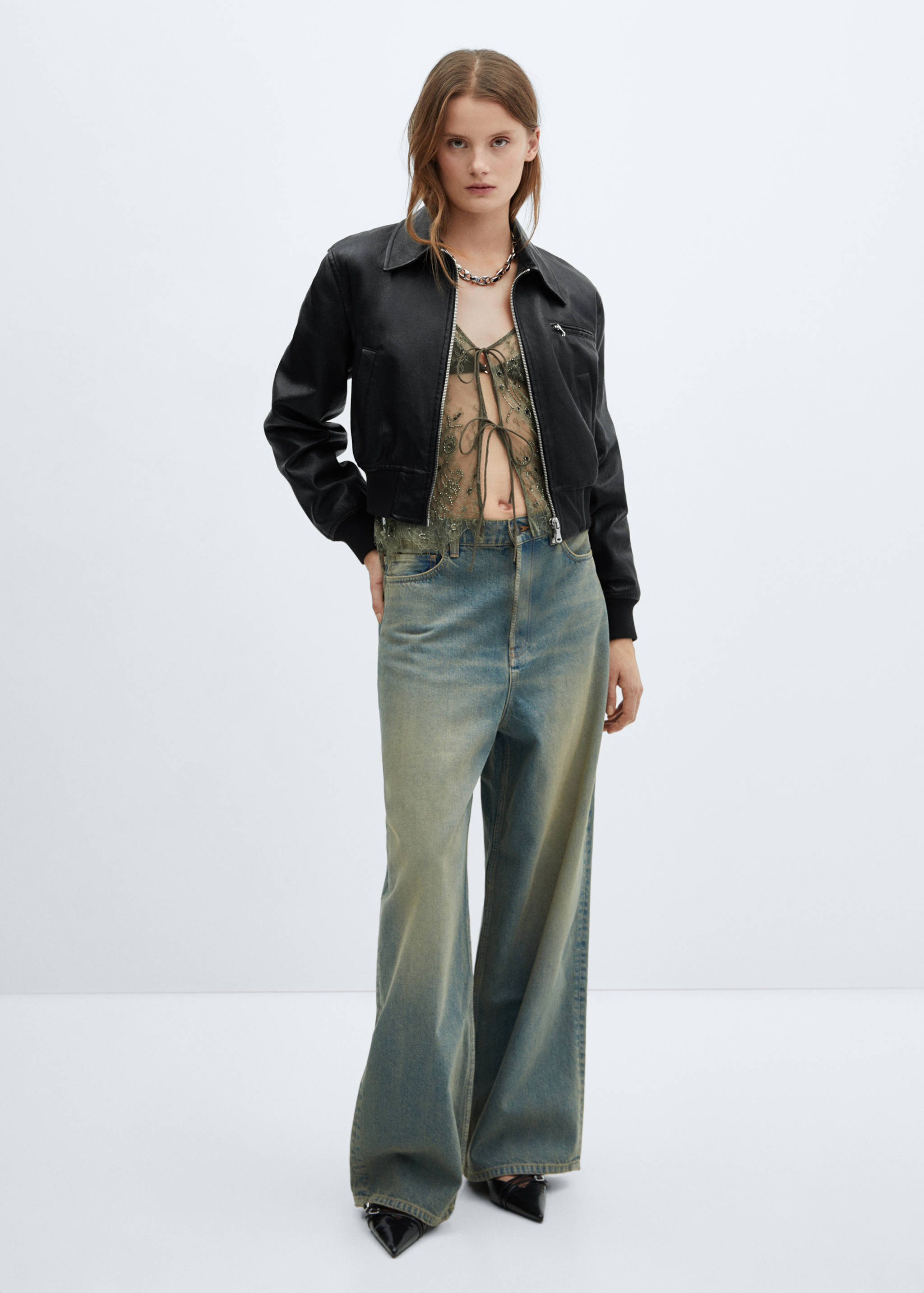 Vintage faux-leather jacket - General plane