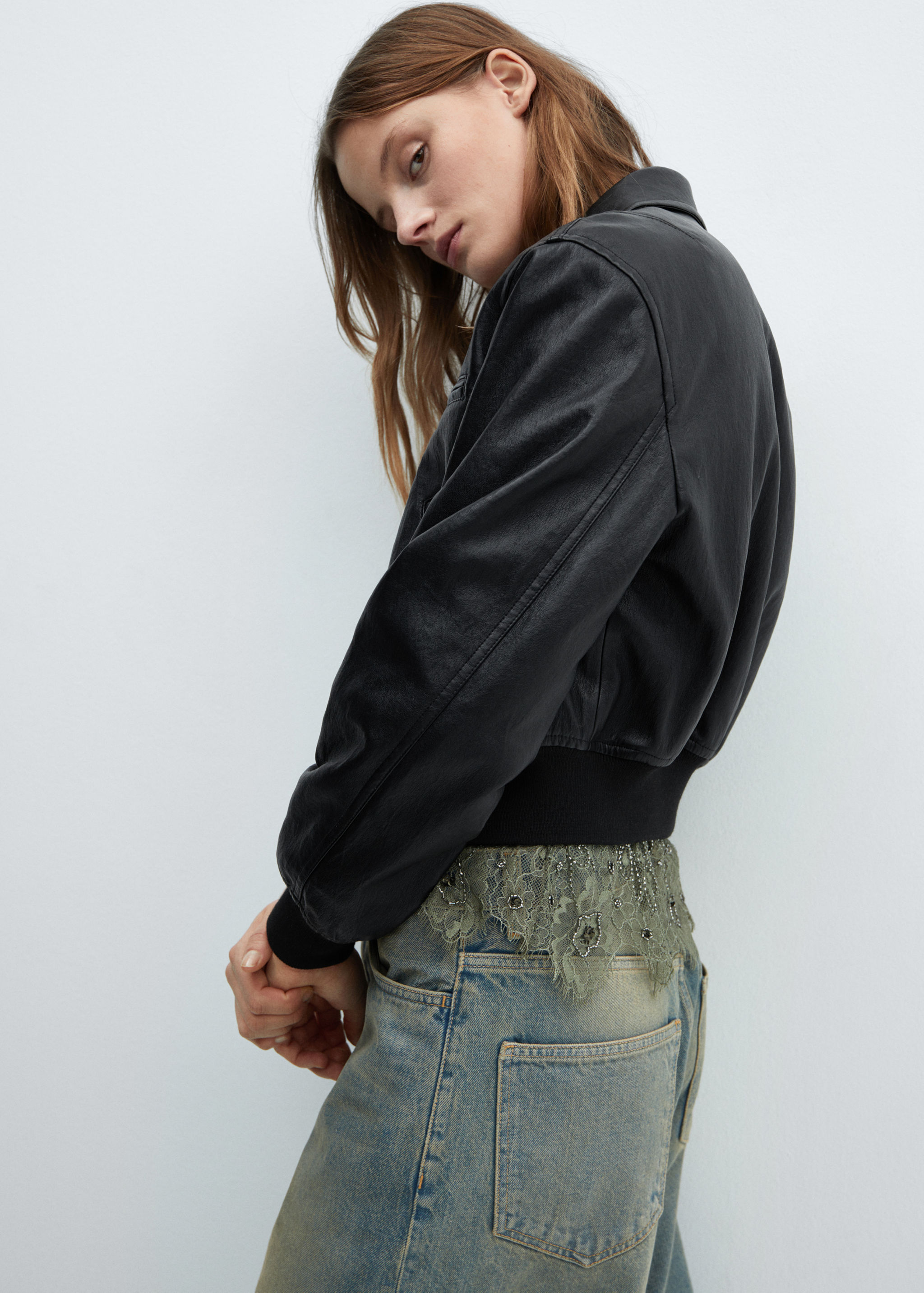 Vintage leather-effect jacket - Details of the article 2