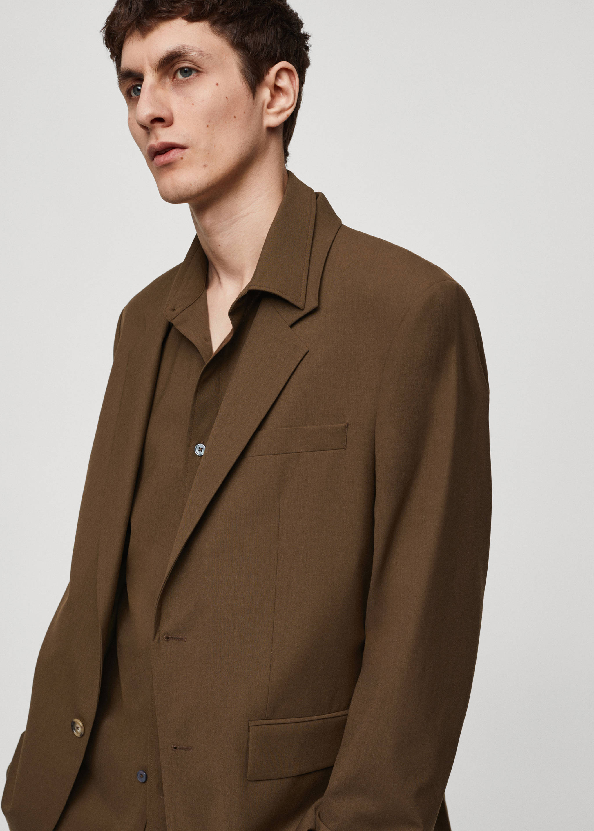 Blazer de fato regular fit de lã fria - Pormenor do artigo 4