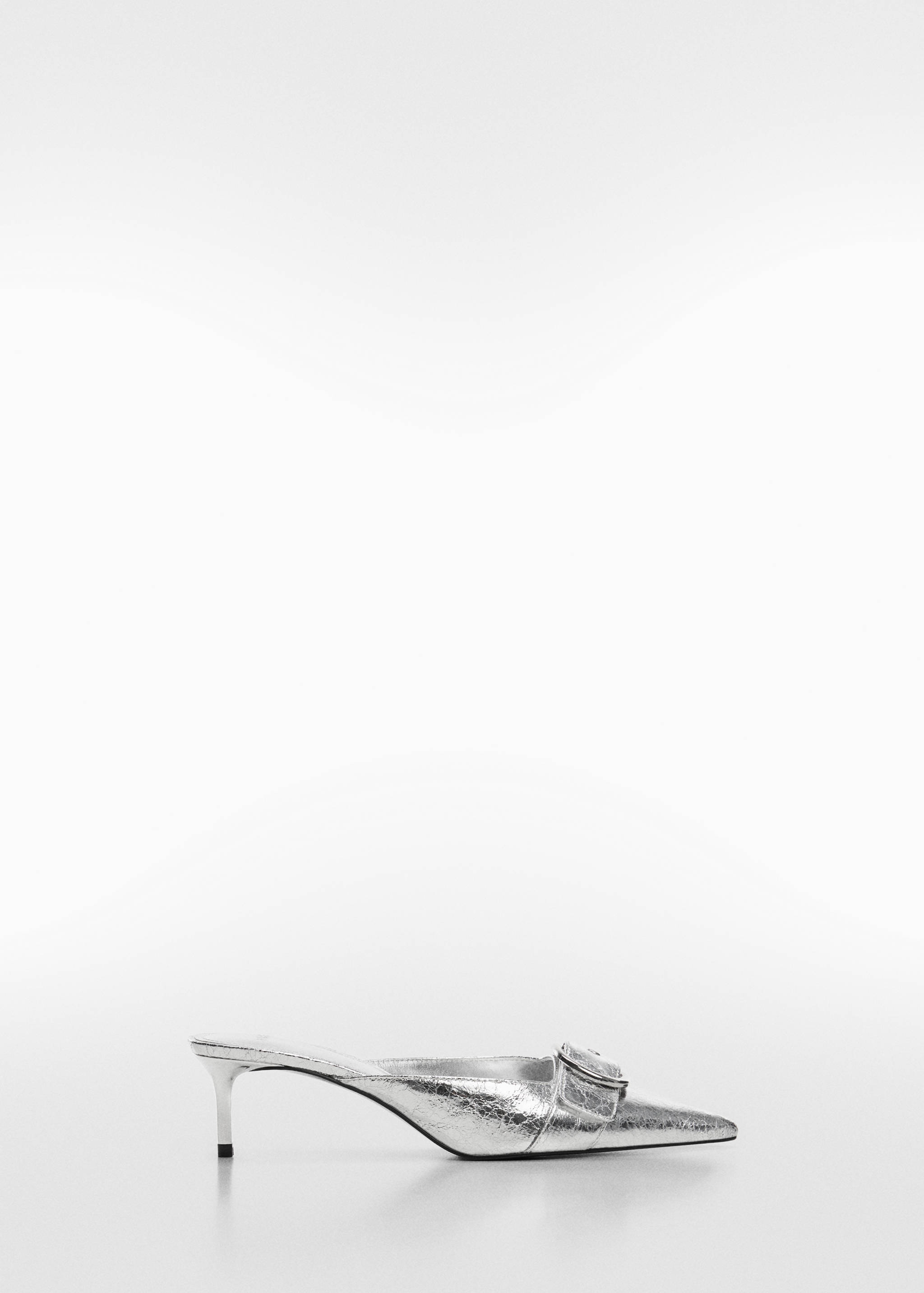 Metallic heeled shoe with buckle - Article without model