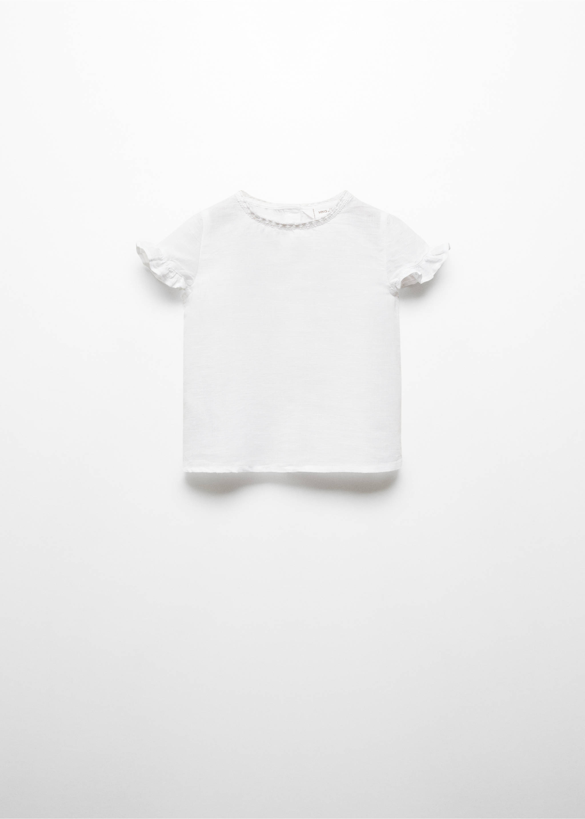 Blouse volantée lin - Article sans modèle, Blanc cassé. Ref: 67055146-00.