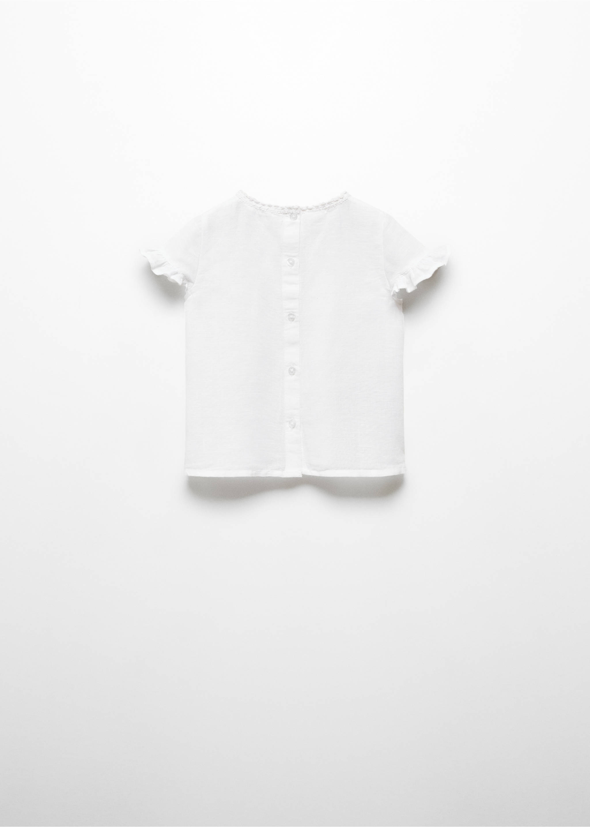 Blouse volantée lin - Verso de l’article, Blanc cassé. Ref: 67055146-00.