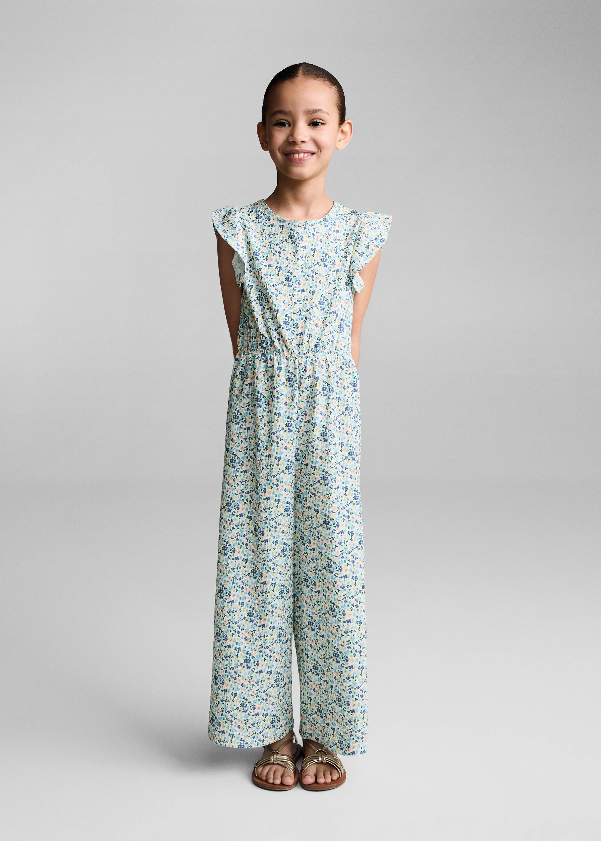 Printed jumpsuit with opening - General plane