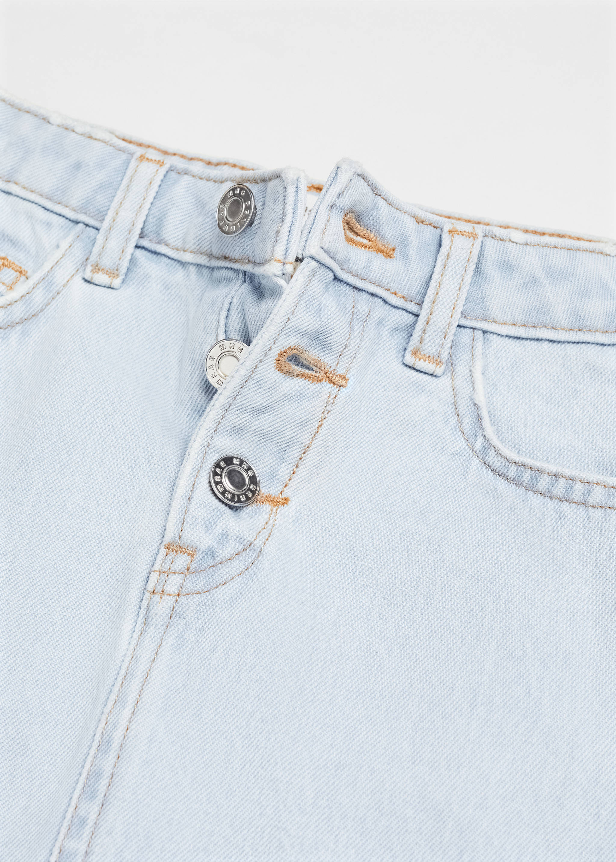 Denim skirt with buttons - Details of the article 8, Light Blue. Ref: 67055722-00.