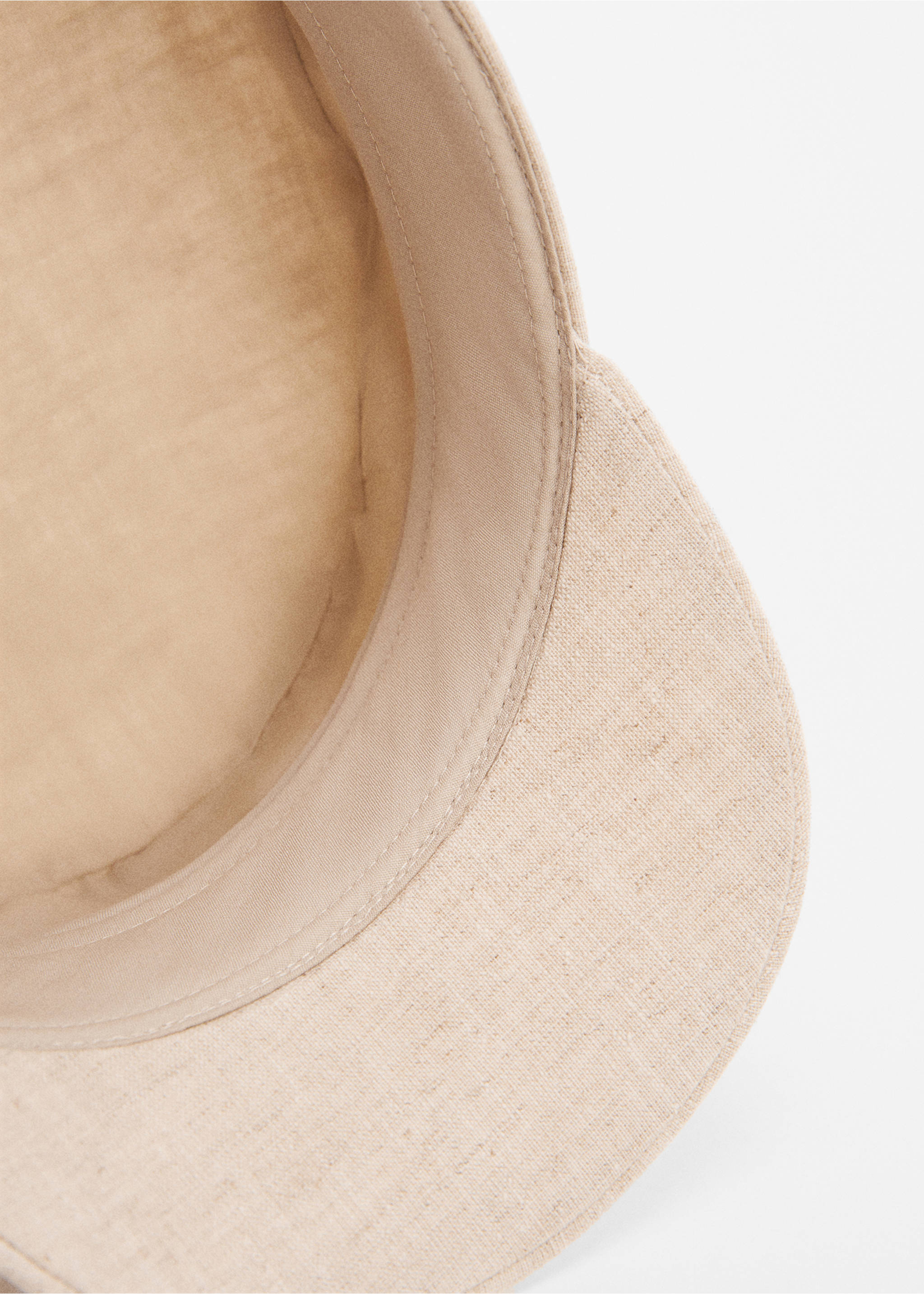 Baker-Boy-Mütze aus Leinengemisch - Detail des Artikels 2, Beige. Ref: 67055725-00.