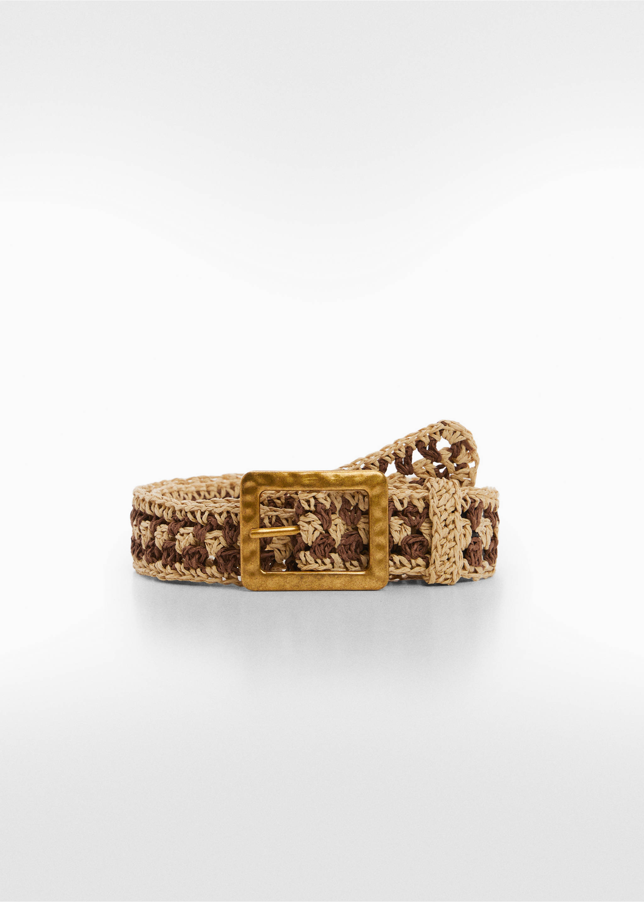 Gürtel mit Schnalle in Häkel-Optik - Artikel ohne Model, Braun. Ref: 67055727-00.