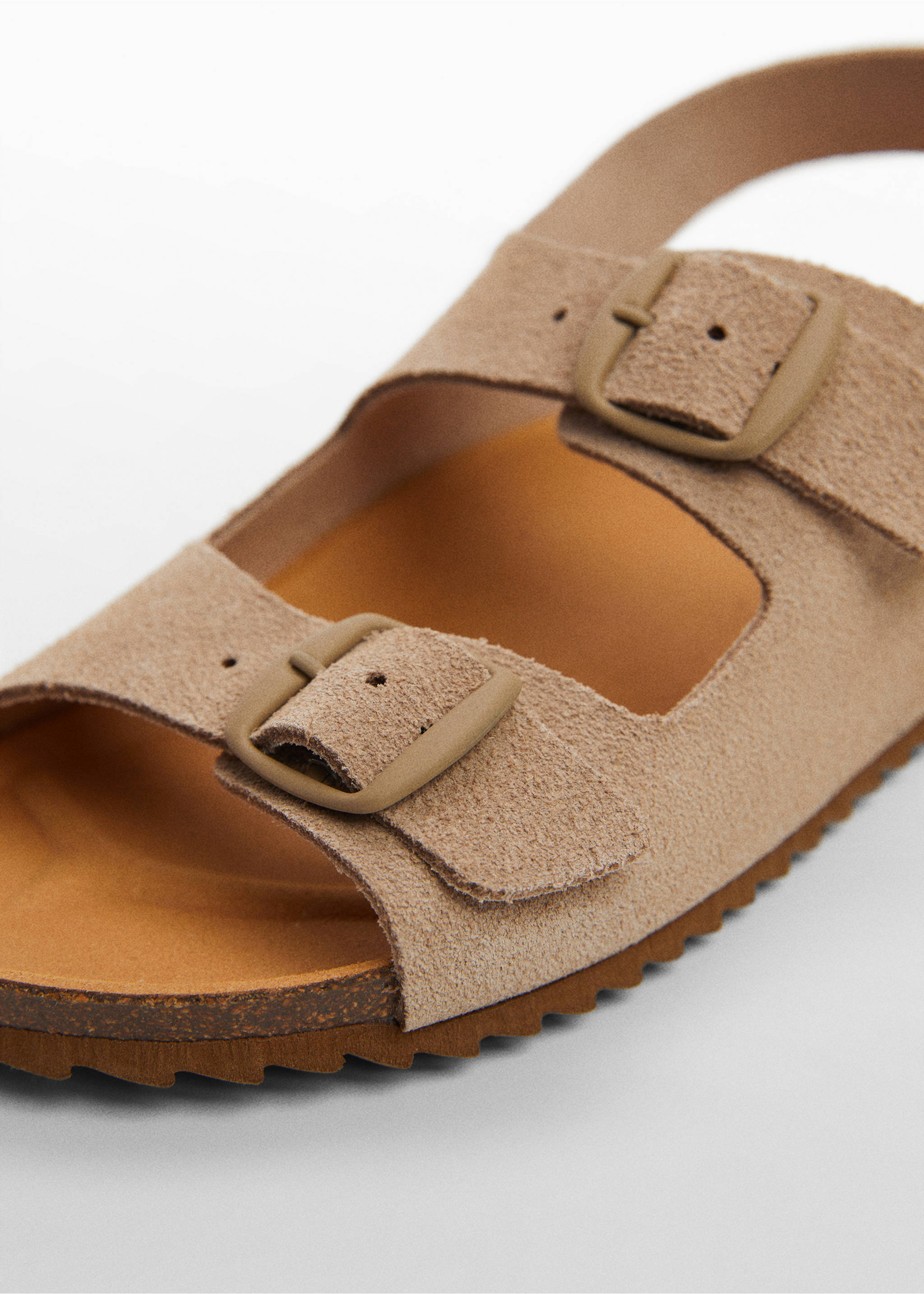 Buckle leather sandals - Details of the article 2, Medium Brown. Ref: 67055732-00.