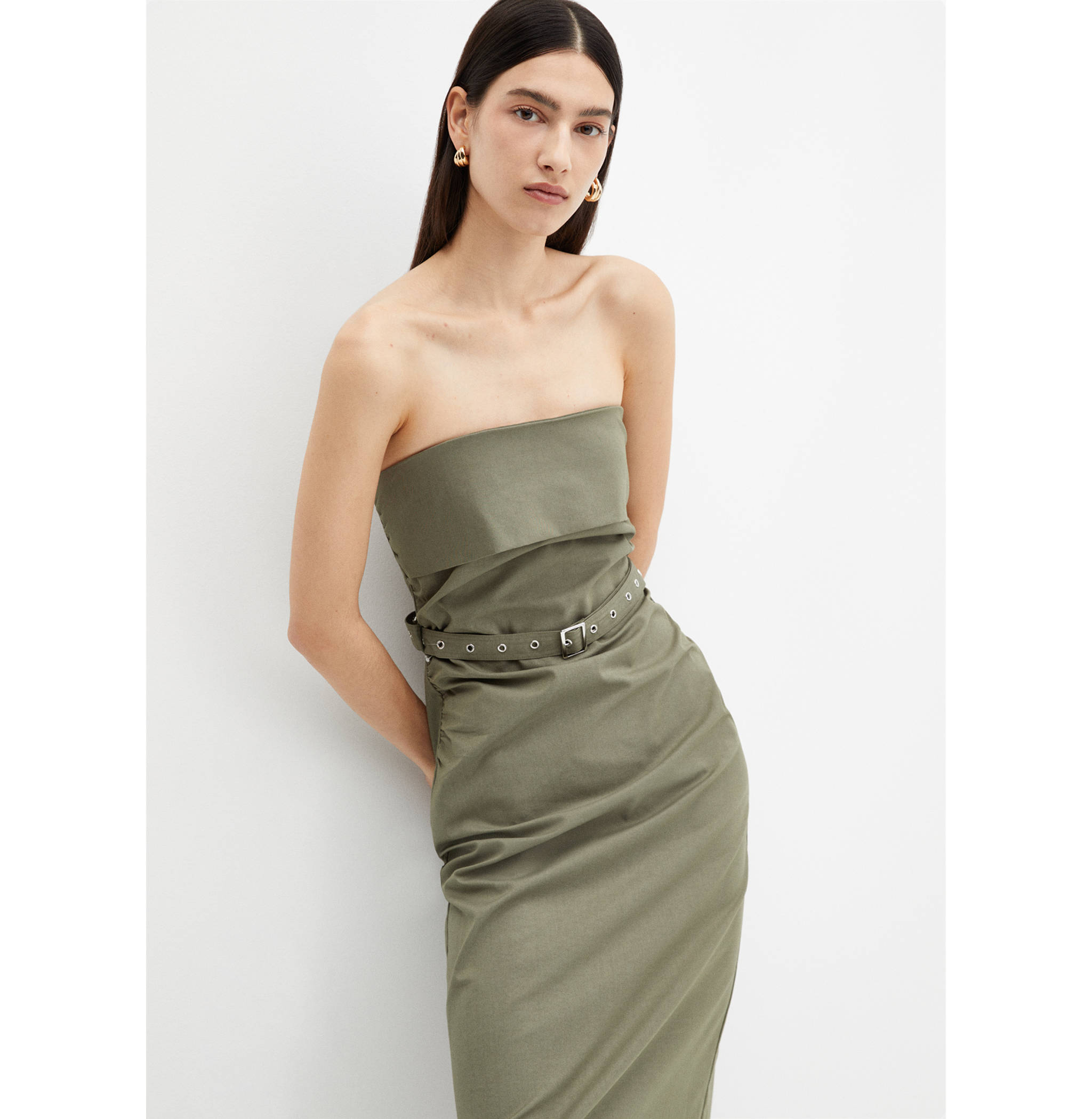 Belted strapless dress - Medium plane