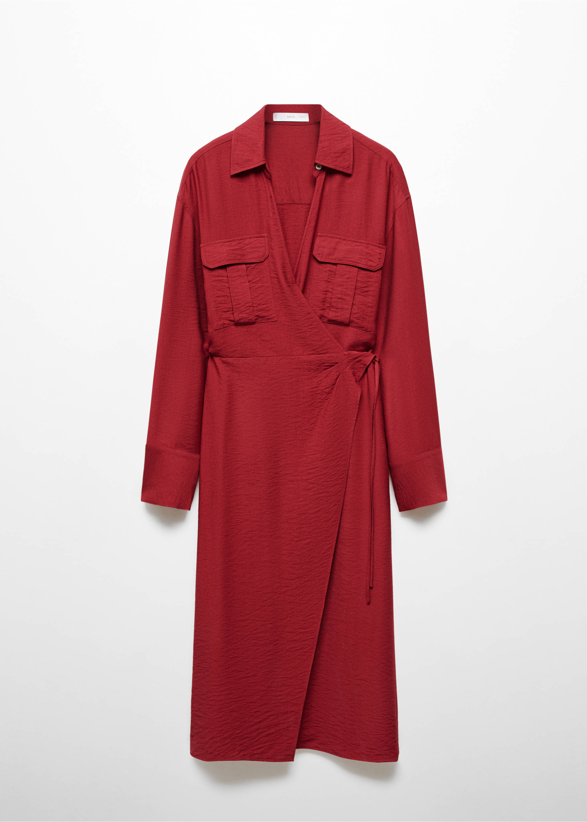 Vestido midi cruzado - Artículo sin modelo, Rojo. Ref: 67055740-00.