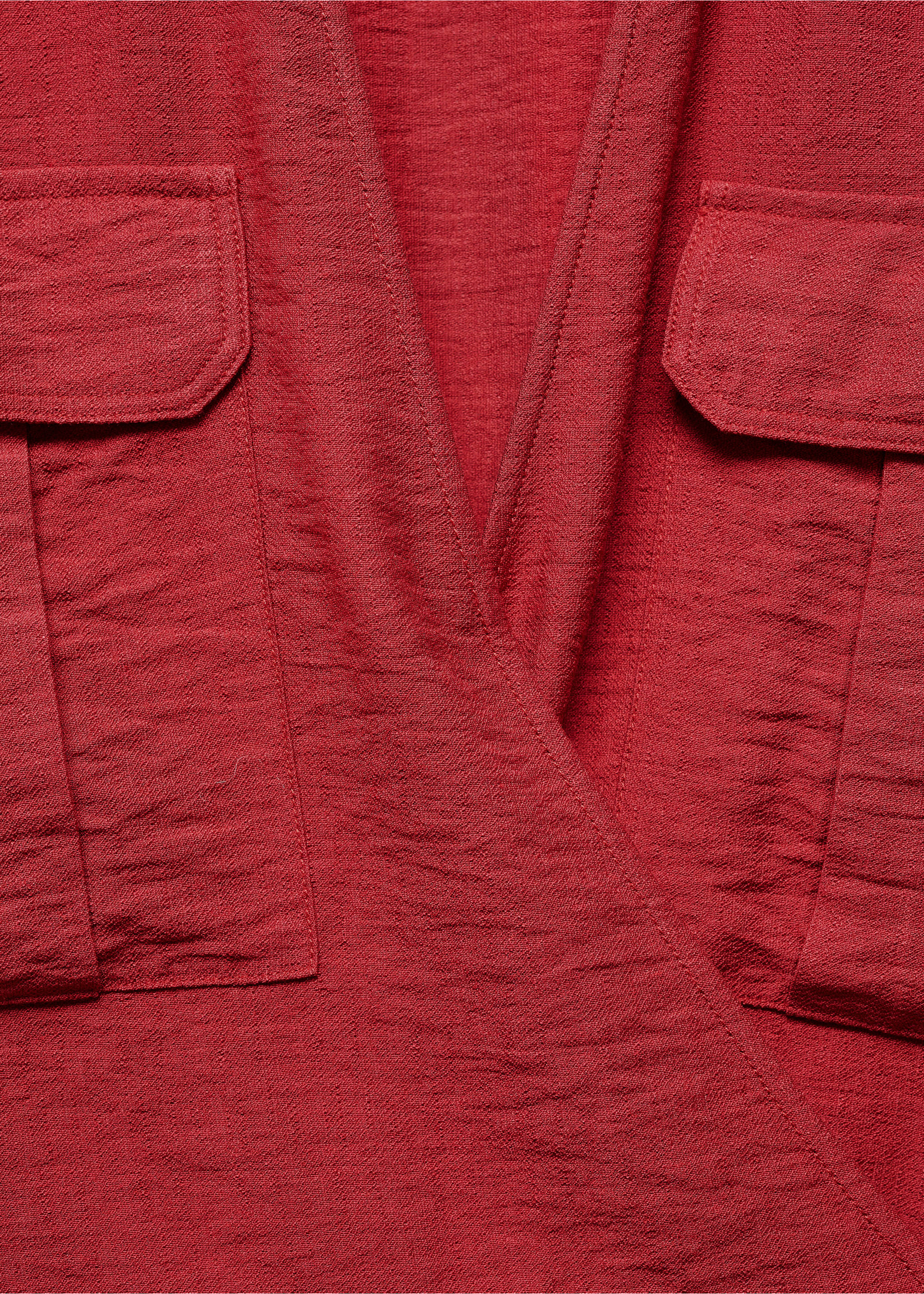 Vestido midi cruzado - Detalle del artículo 8, Rojo. Ref: 67055740-00.