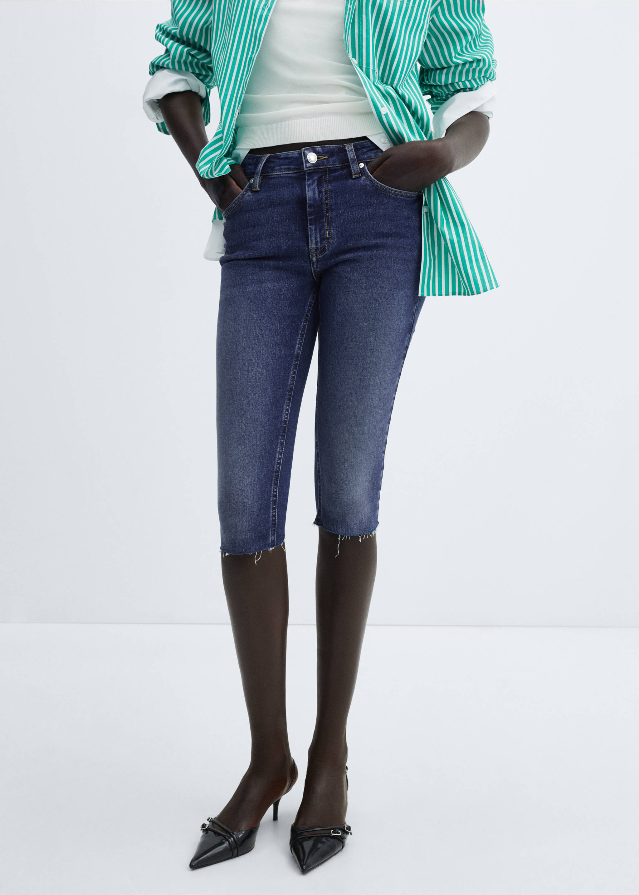 Capri slim-fit jeans - Medium plane, Dark Blue. Ref: 67055745-00.