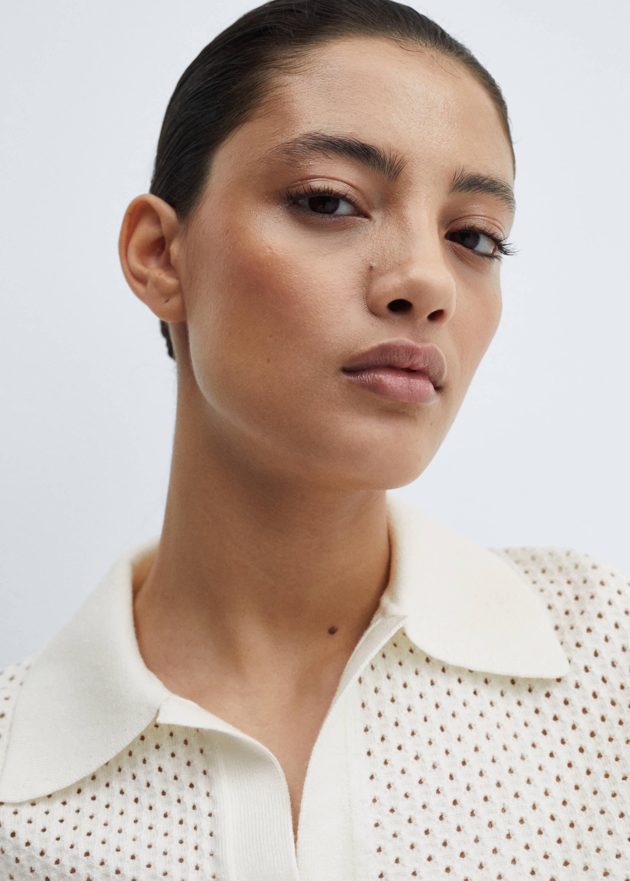 Polo-neck top with lace design - Details of the article 1