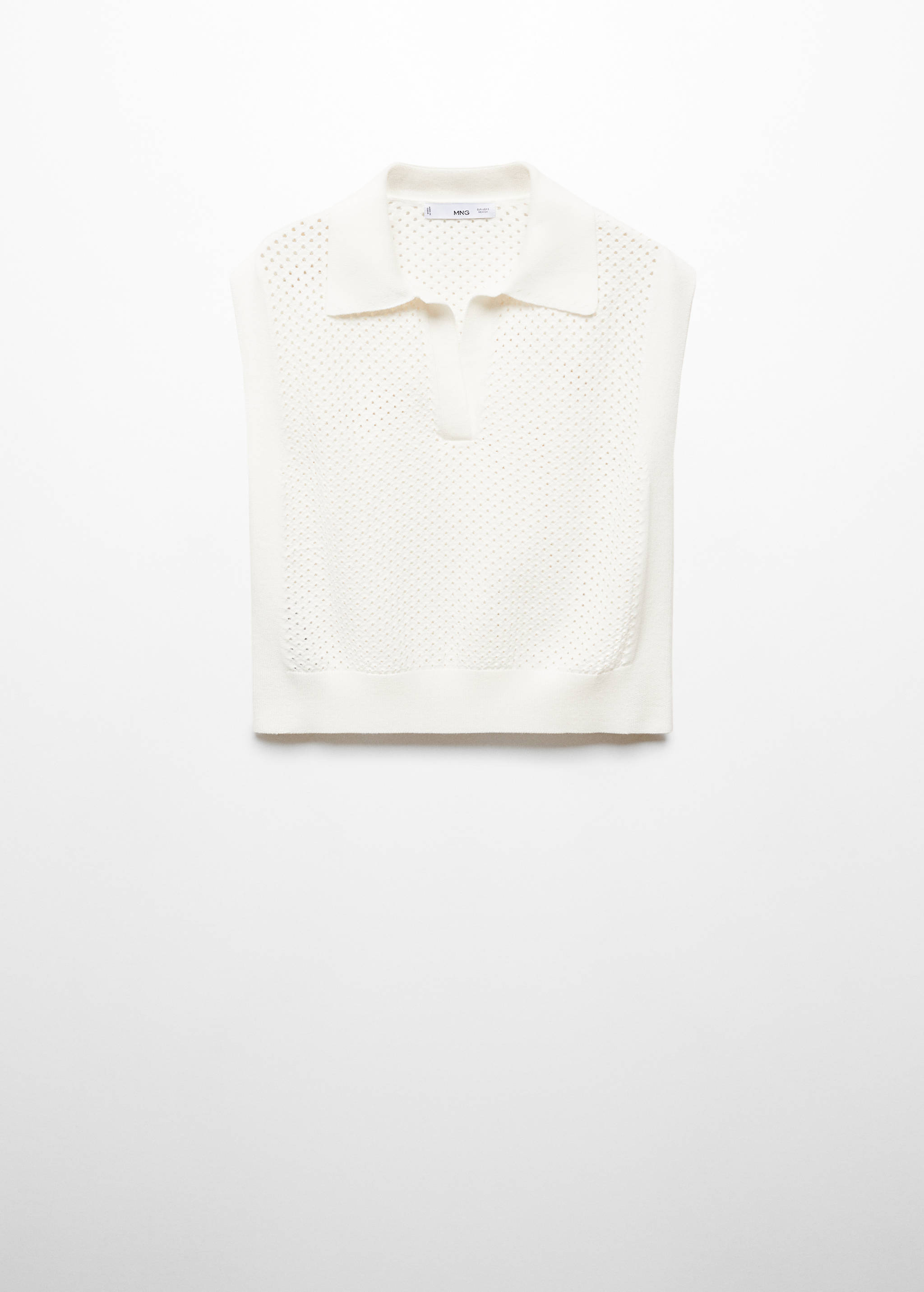 Polo-neck top with lace design - Article without model