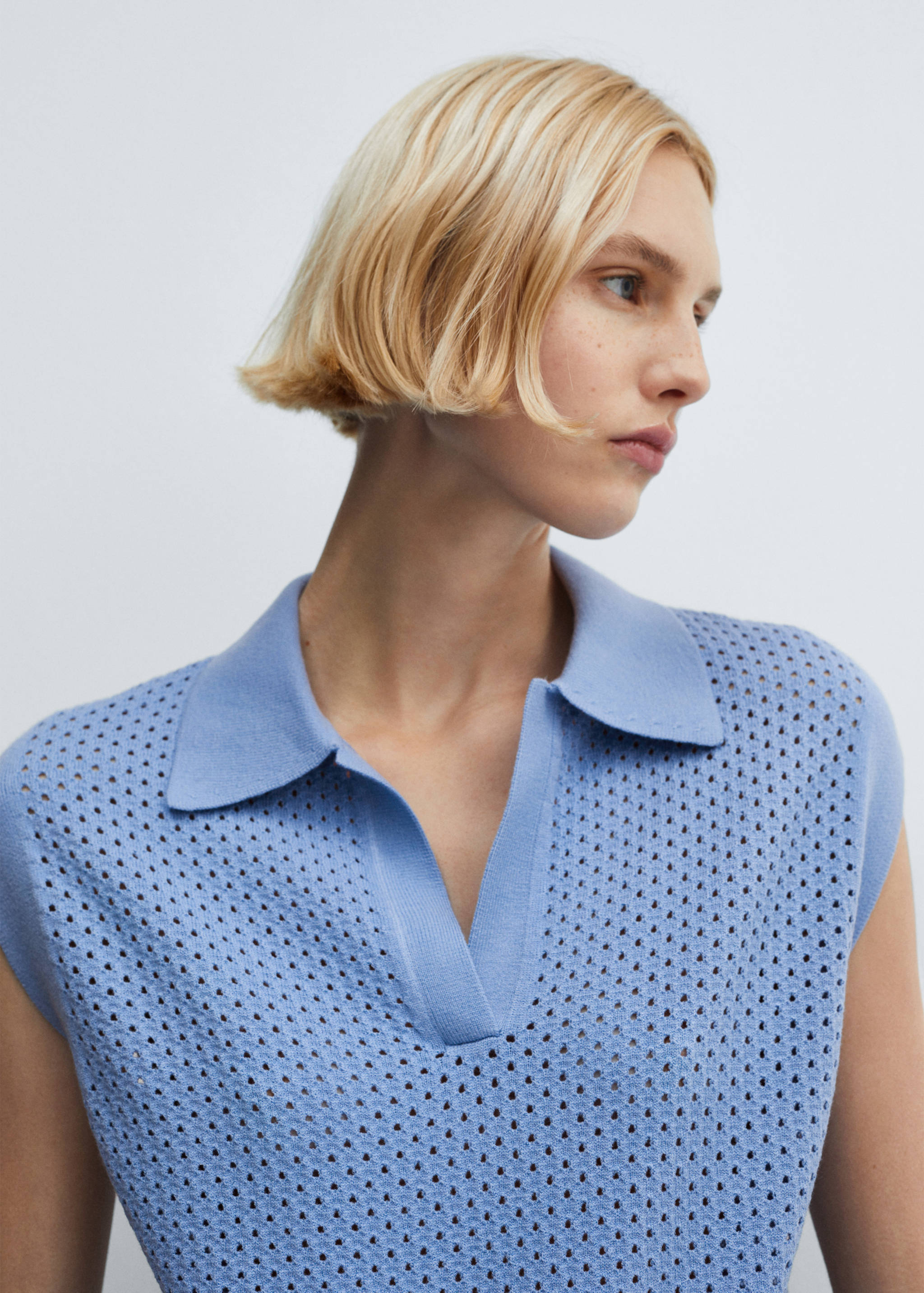 Polo-neck top with lace design - Details of the article 1