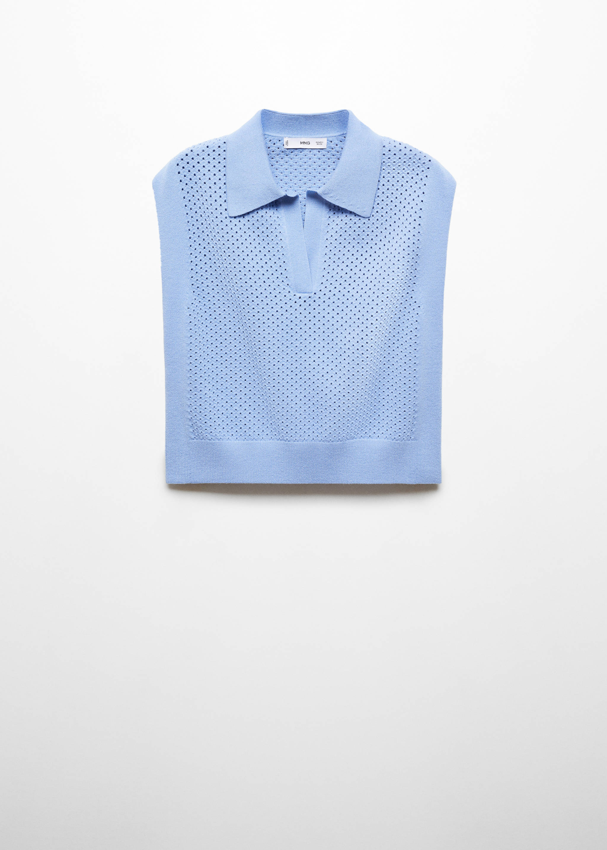 Polo-neck top with lace design - Article without model