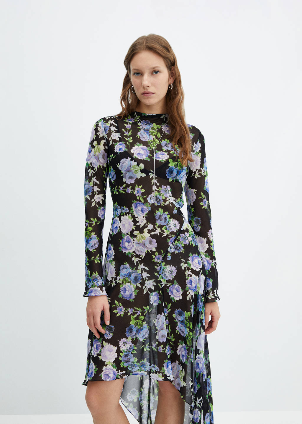 asymmetrical floral dress mango Asymmetrical floral dress
