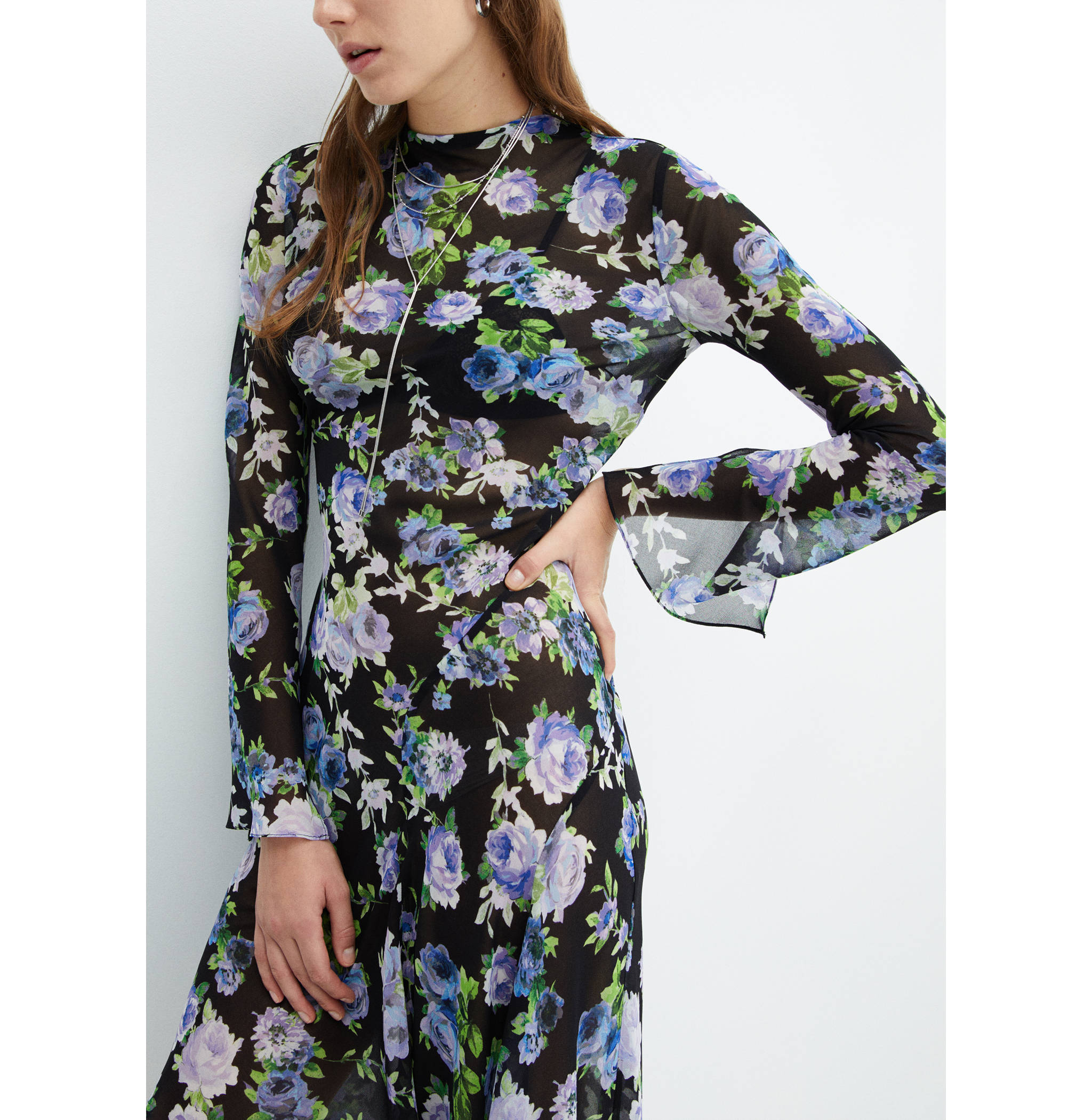 Asymmetrical floral dress - Details of the article 6