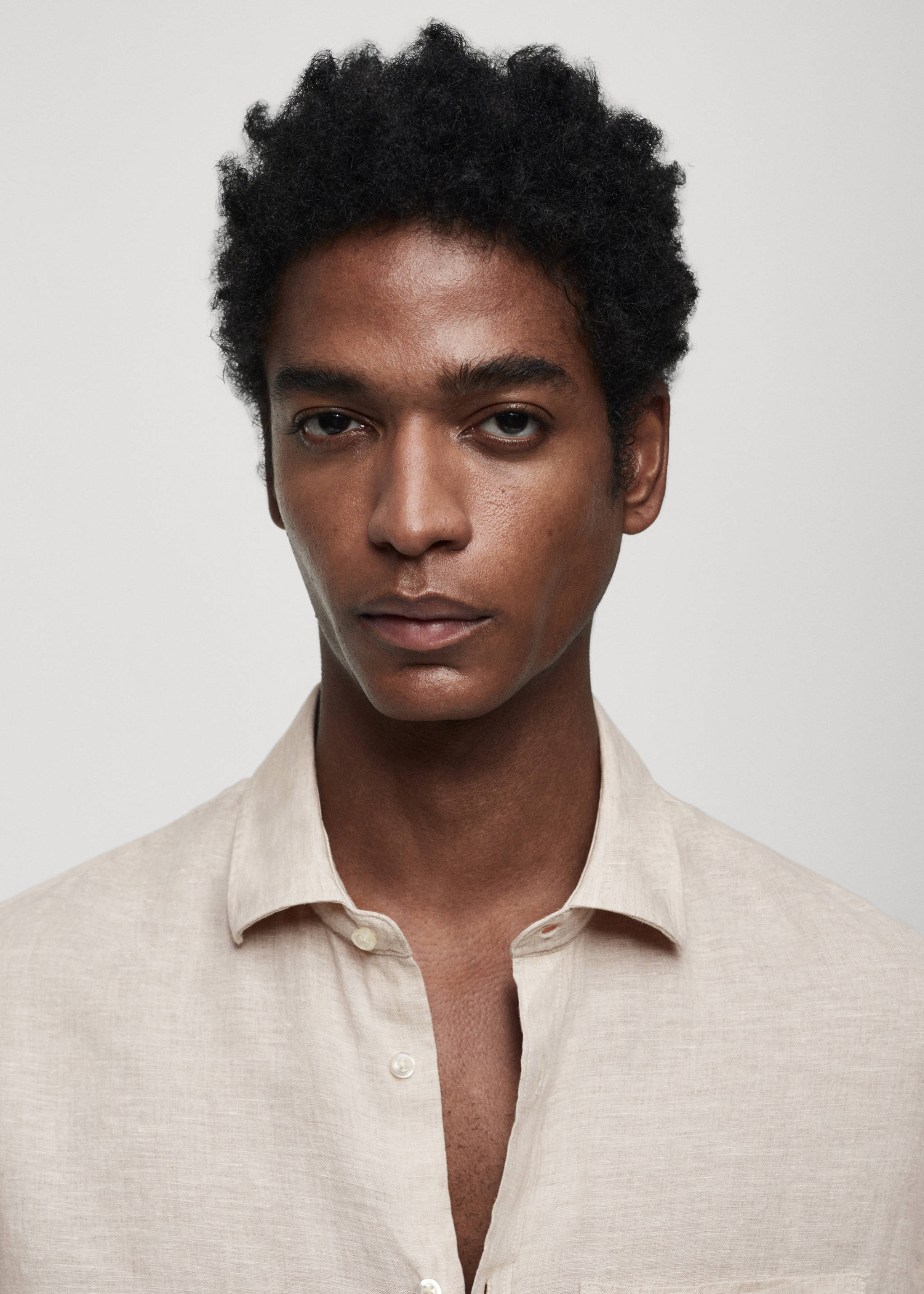 Classic fit 100% linen shirt - Details of the article 1