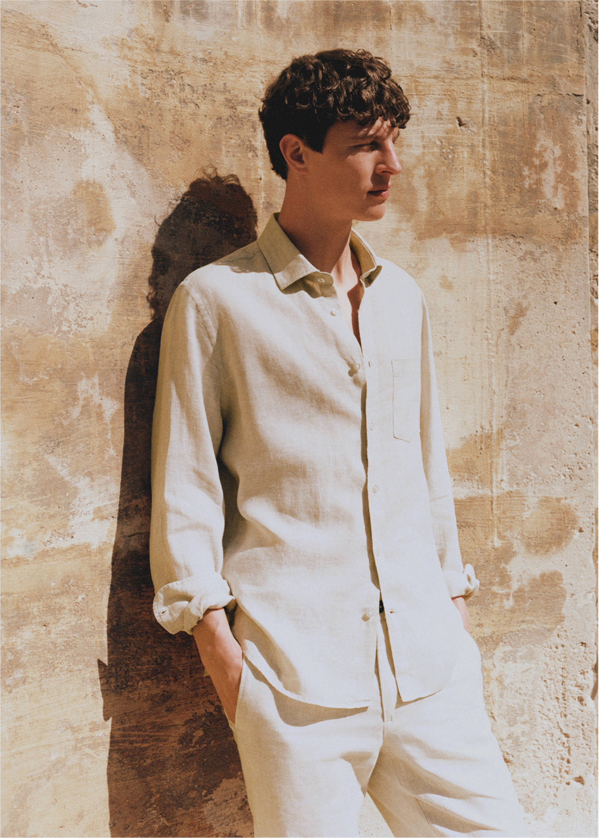 Classic fit 100% linen shirt - Details of the article 5