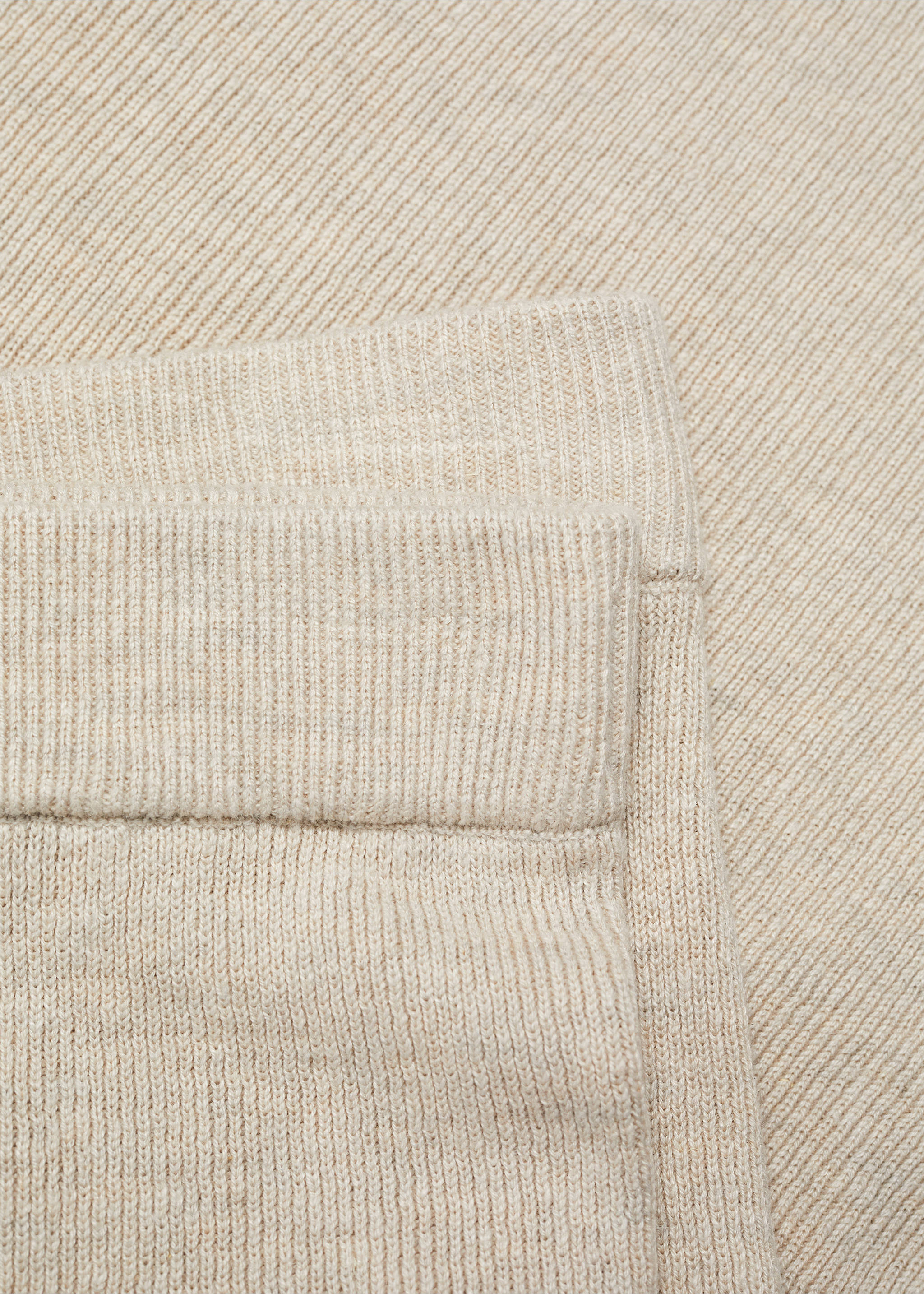 Pyjama-Strickshorts aus Baumwolle mit Leinen - Detail des Artikels 8, Beige. Ref: 67055990-00.