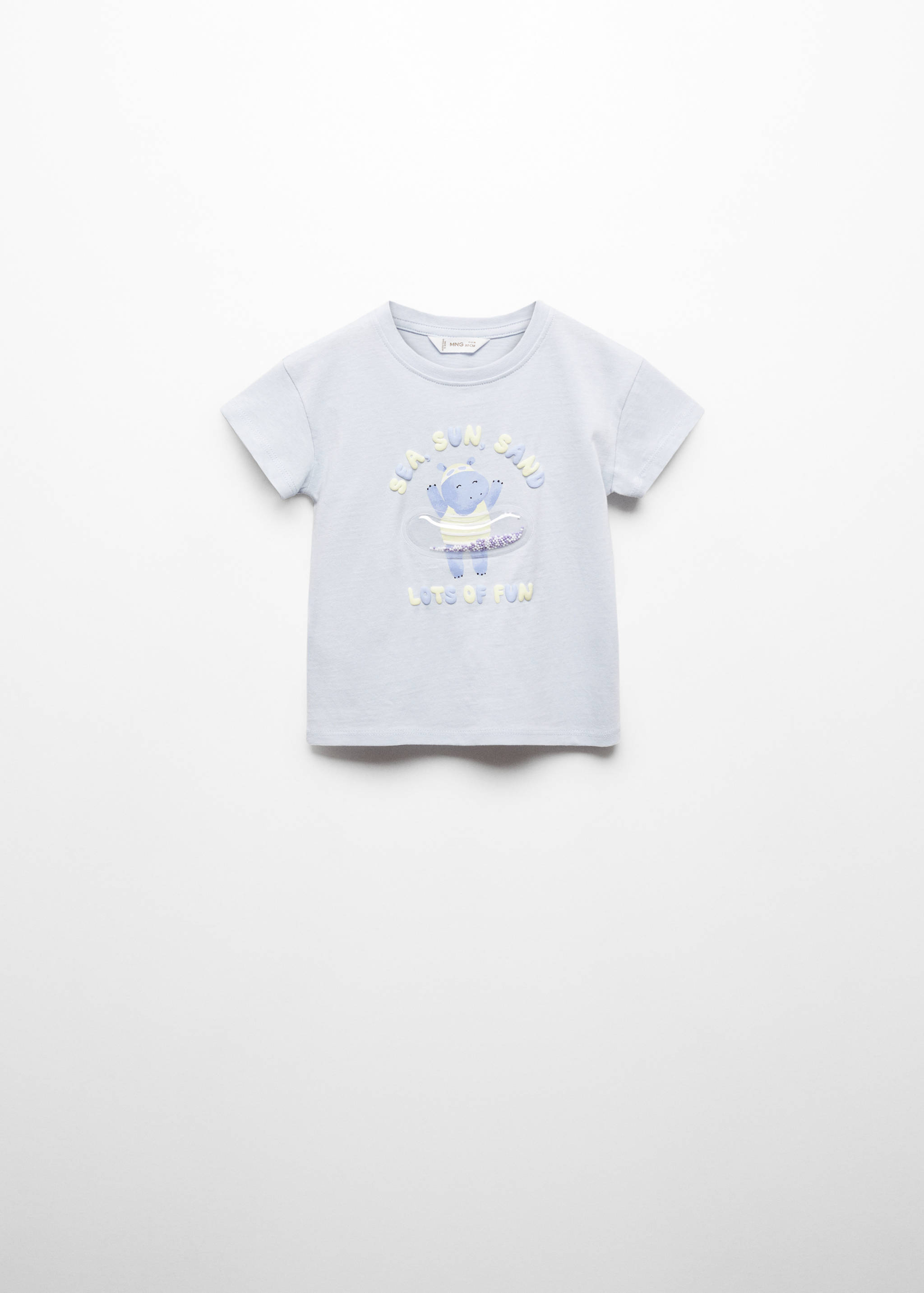 T-shirt imprimé détails relief - Article sans modèle