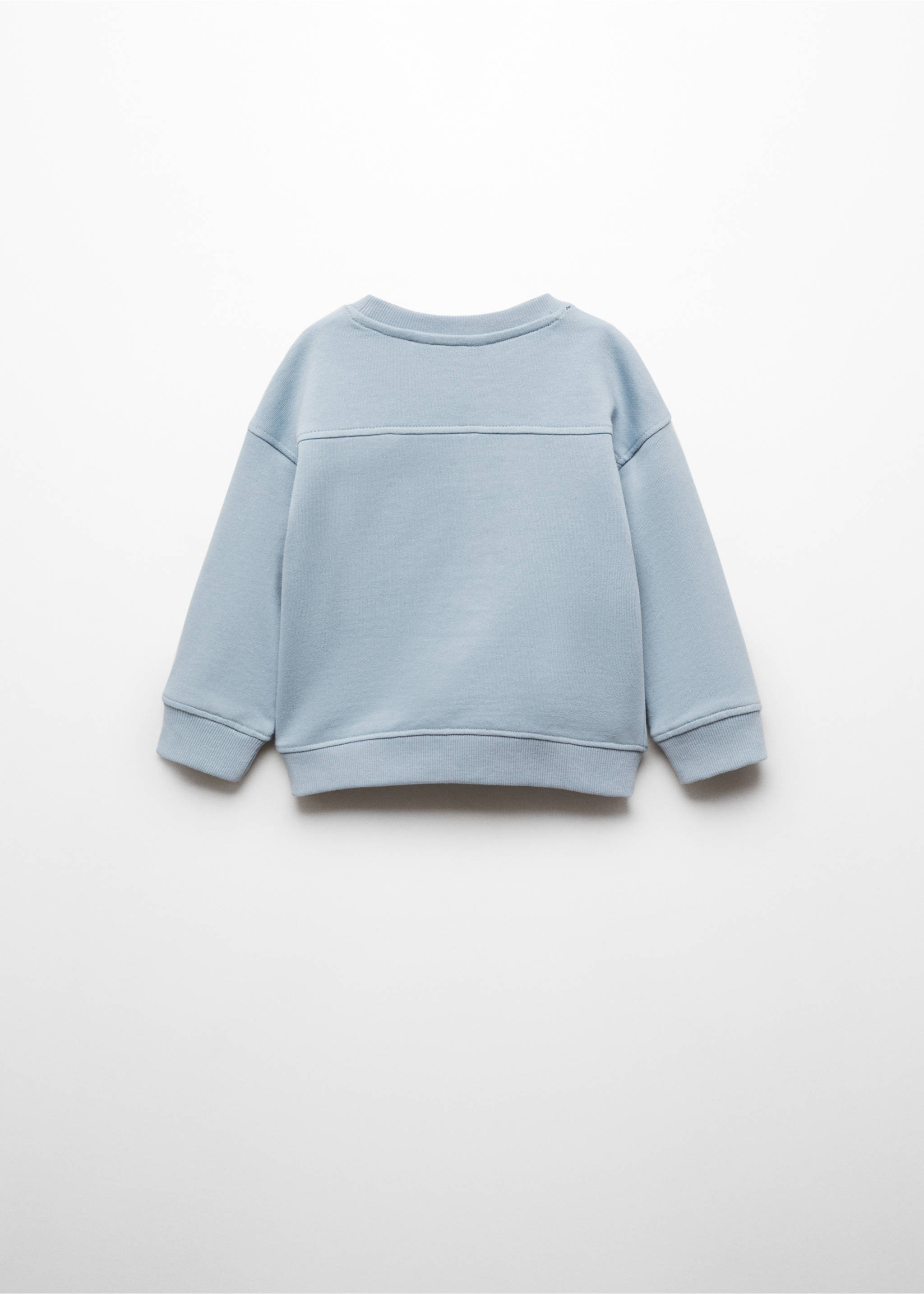 Textured message sweatshirt - Reverse of the article, Sky Blue. Ref: 67056005-00.