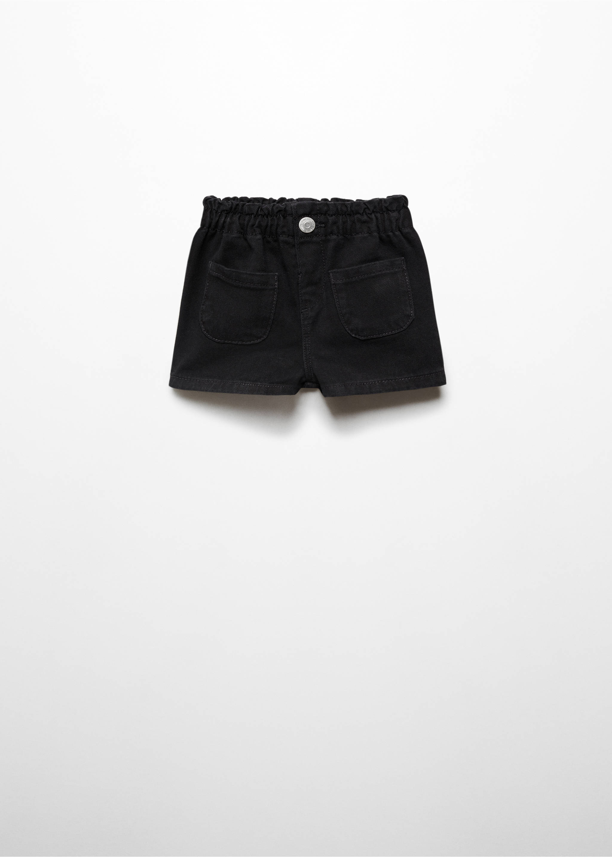 Paperbag-Shorts - Artikel ohne Model, Black denim. Ref: 67056007-00.