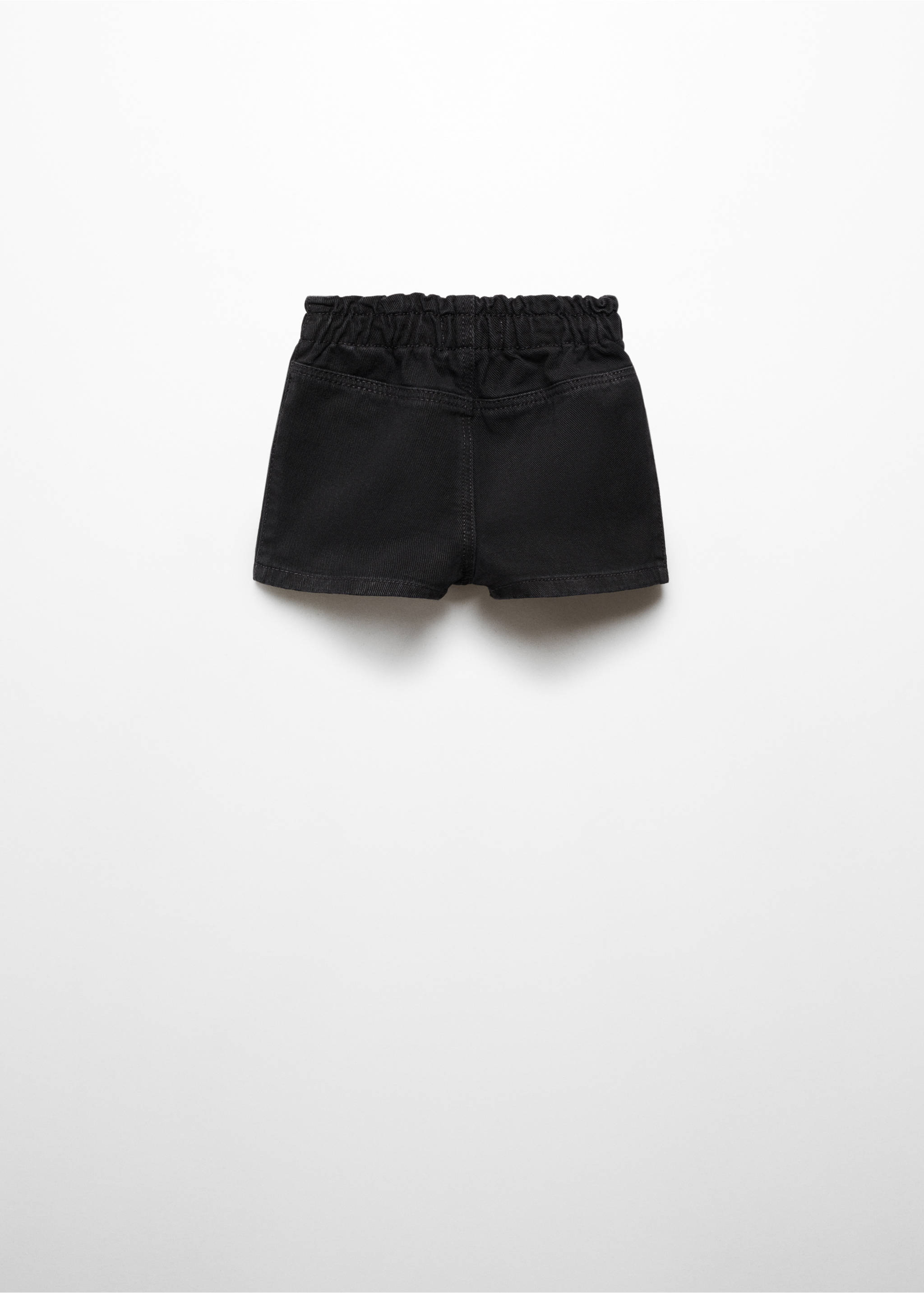 Paperbag-Shorts - Rückseite des Artikels, Black denim. Ref: 67056007-00.