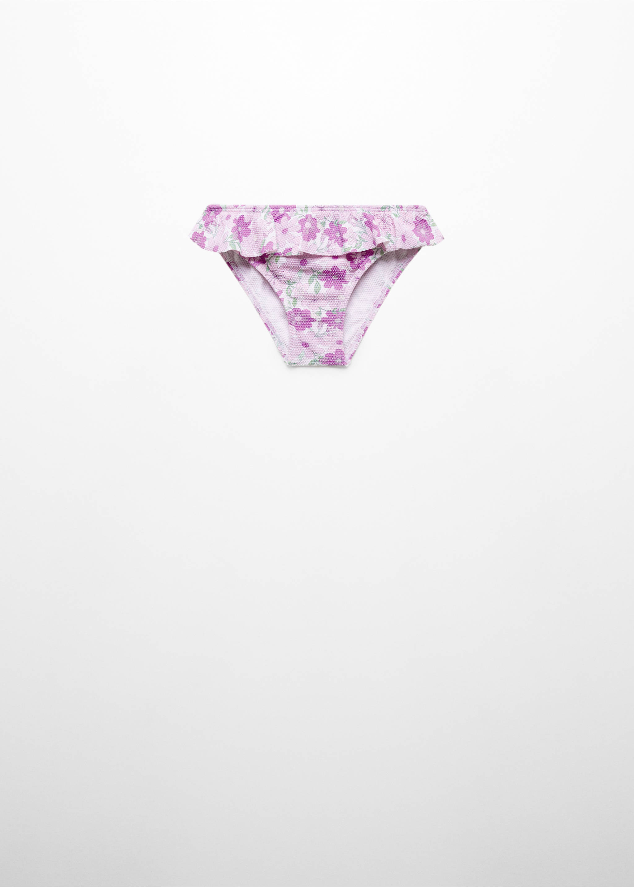 Ruffled floral bikini bottom - Article without model, Lavender. Ref: 67056022-00.